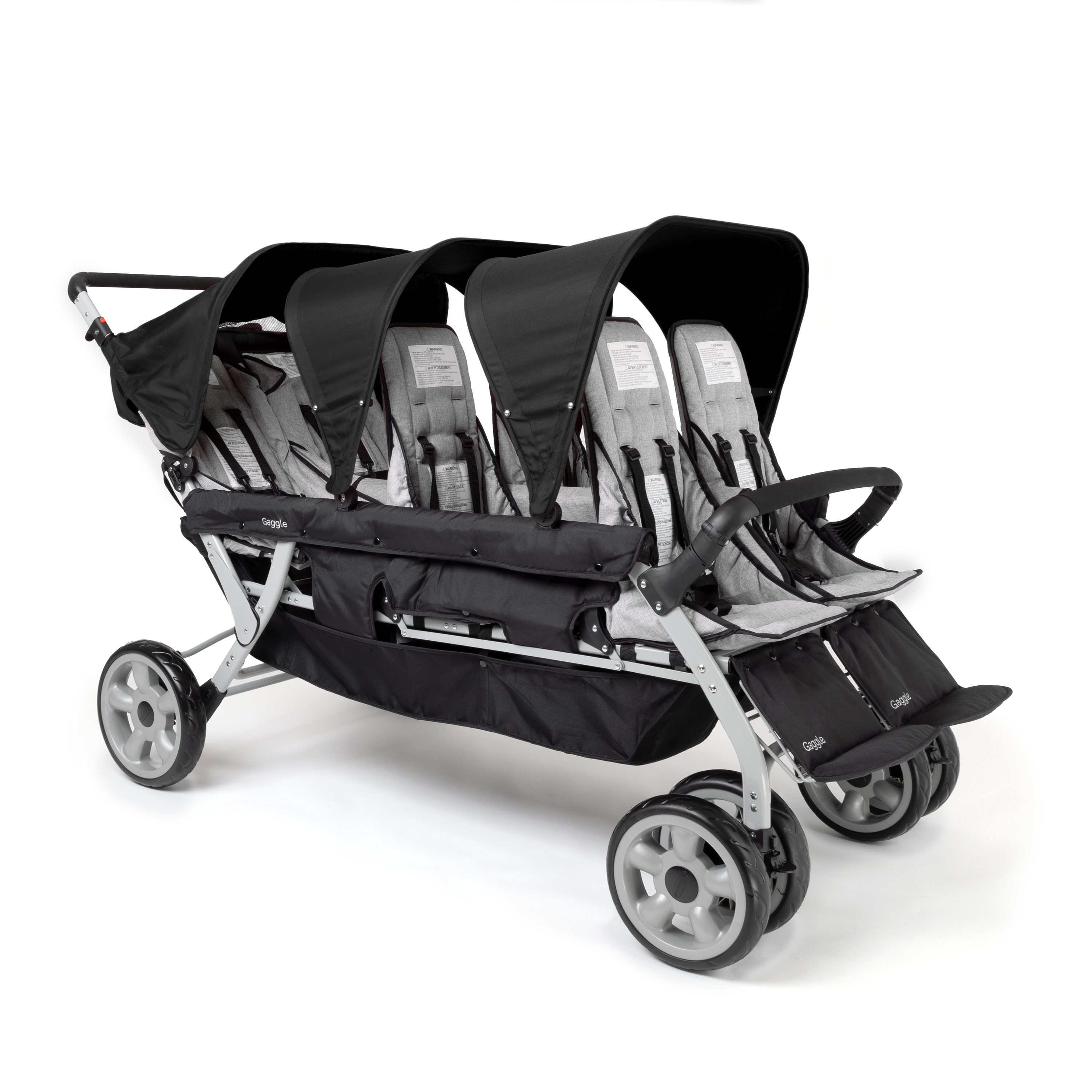 Gaggle Jamboree opvouwbare kinderwagen / buggy voor 6 kinderen in zwart