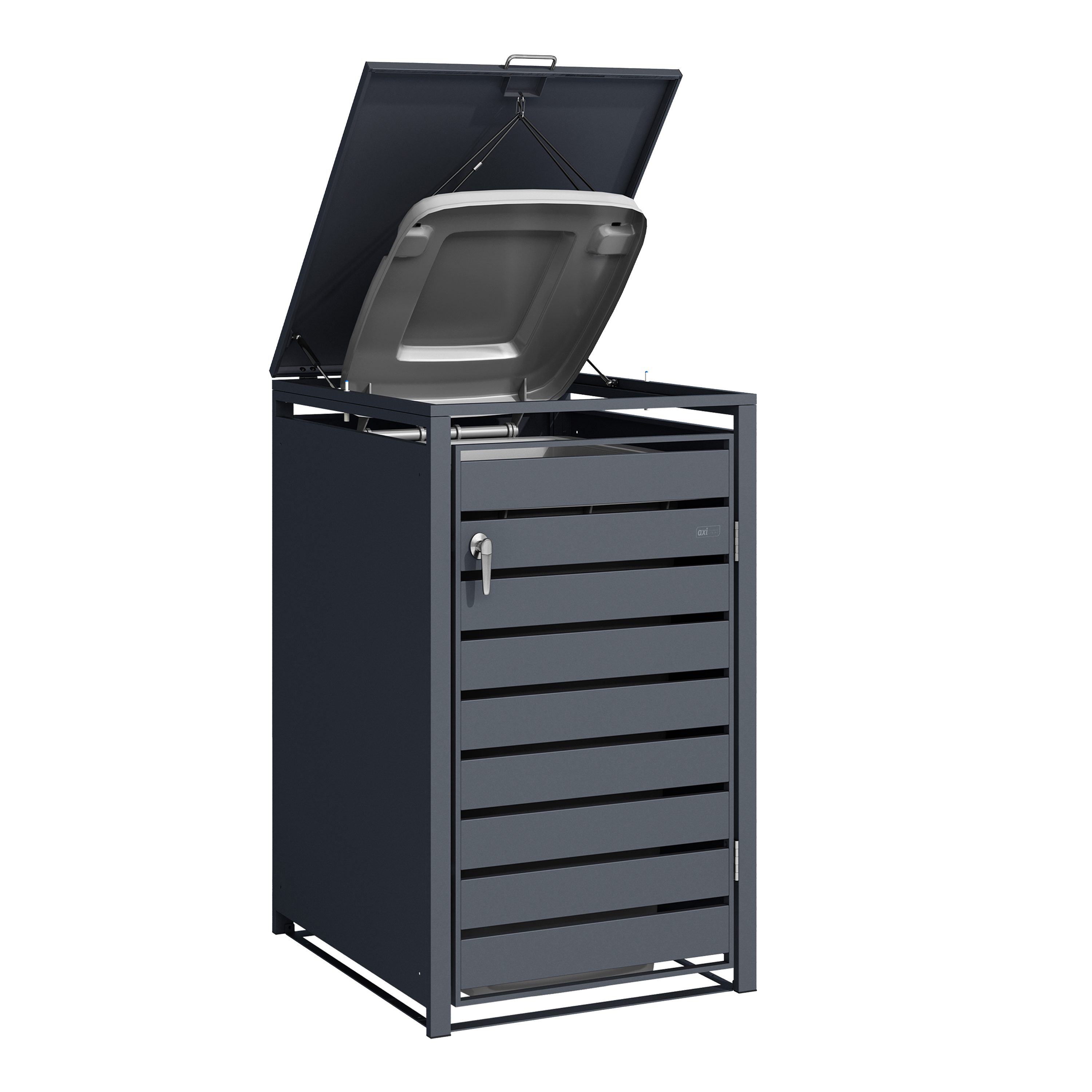 AXI Lucas Metal Garbage Bin Shed Anthracite - 1 Garbage Bin