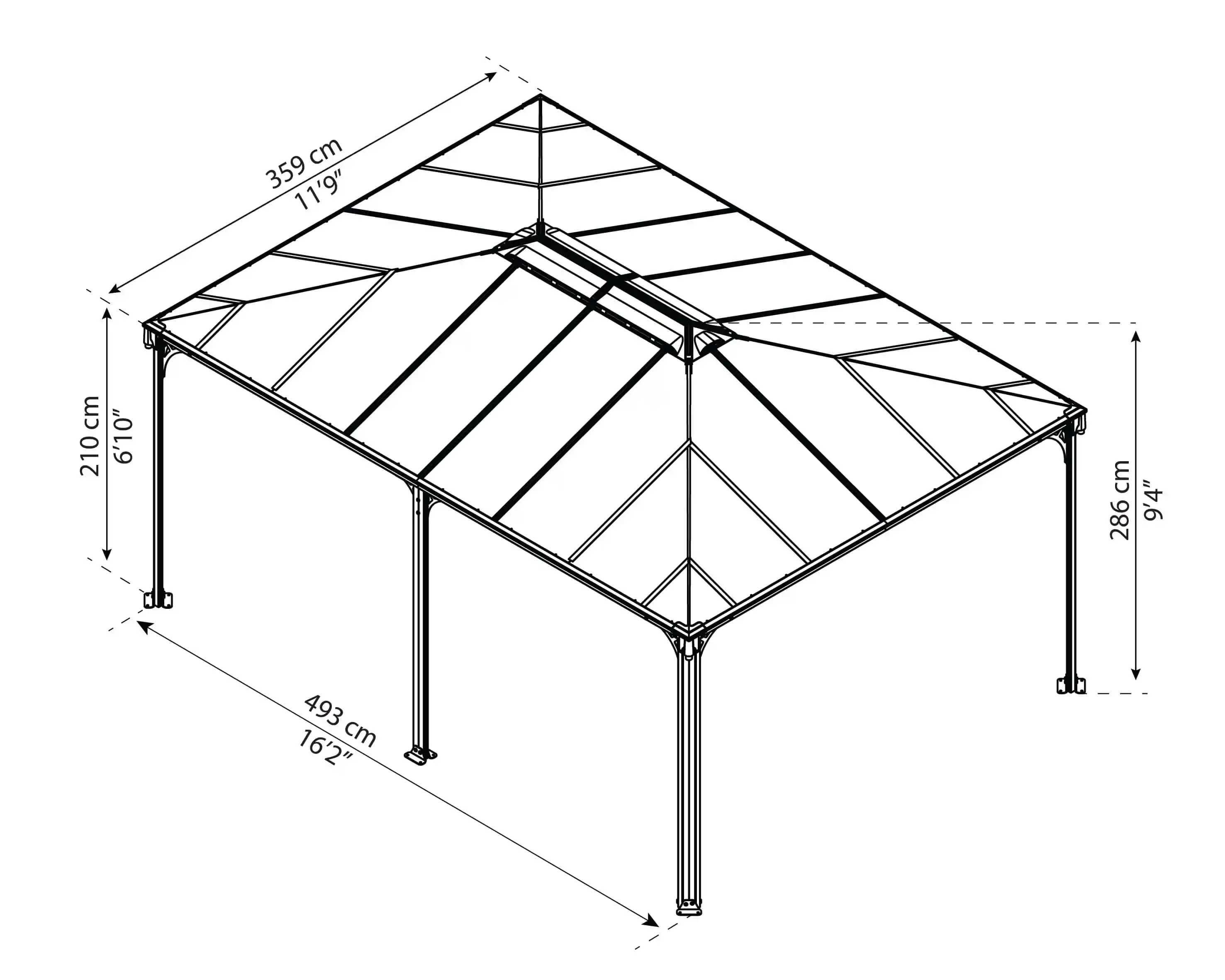Canopia Martinique 493X295 cm tuinpaviljoen Donkergrijs Brons-7290108136234 Canopia Martinique 493X295 cm tuinpaviljoen Donkergrijs Brons