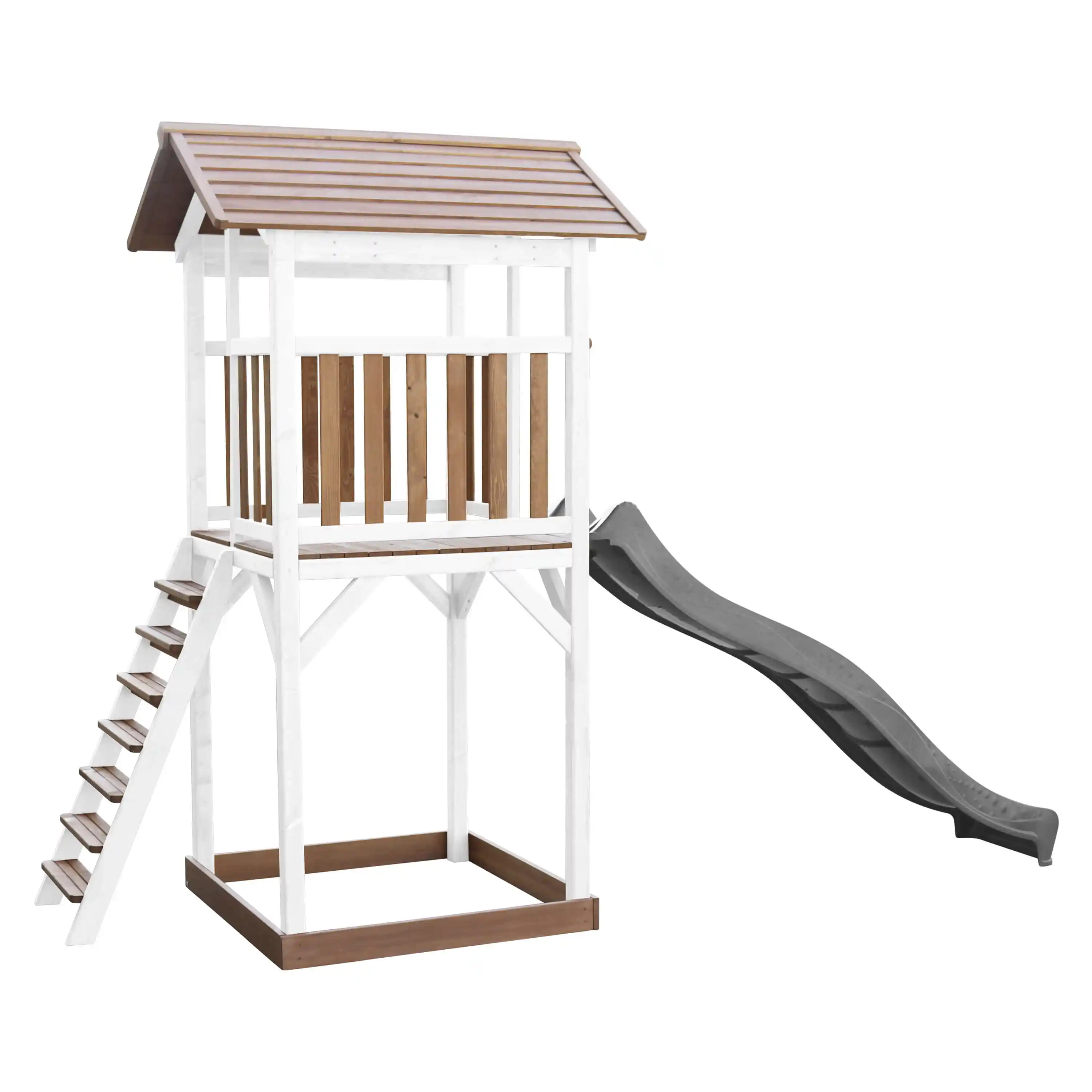 AXI Beach Tower Aire de jeux Marron/Blanche - Toboggan Gris