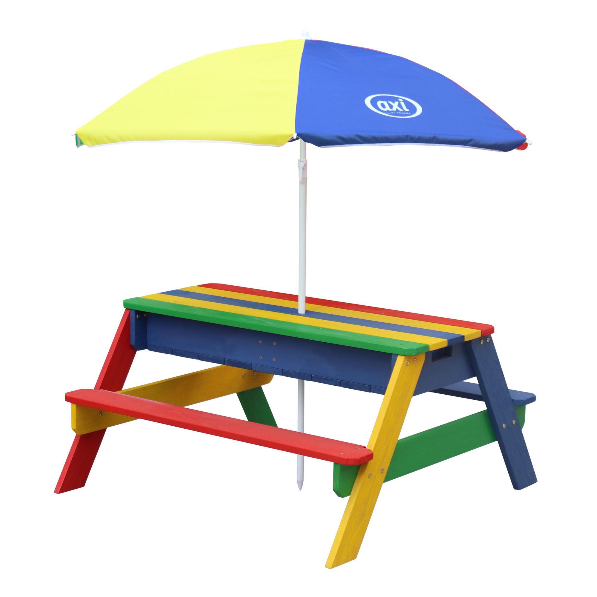 productfoto AXI Nick Zand & Water Picknicktafel Regenboog - Incl. hoogte verstelbare Parasol - FSC 100% Hout