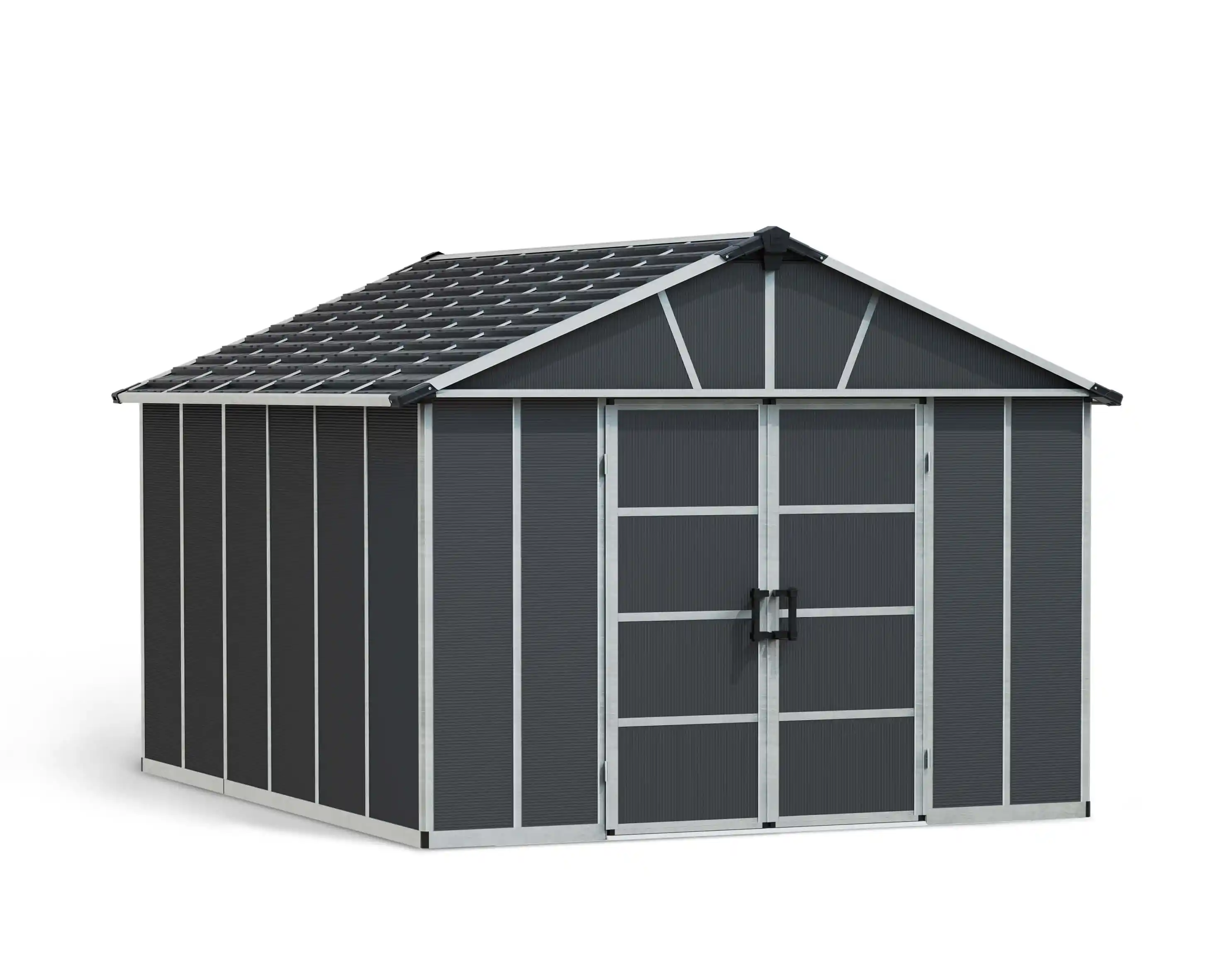 Canopia Yukon grote 395X332 cm schuur met vloer Donkergrijs-7290108137316 Canopia Yukon grote 395X332 cm schuur met vloer Donkergrijs