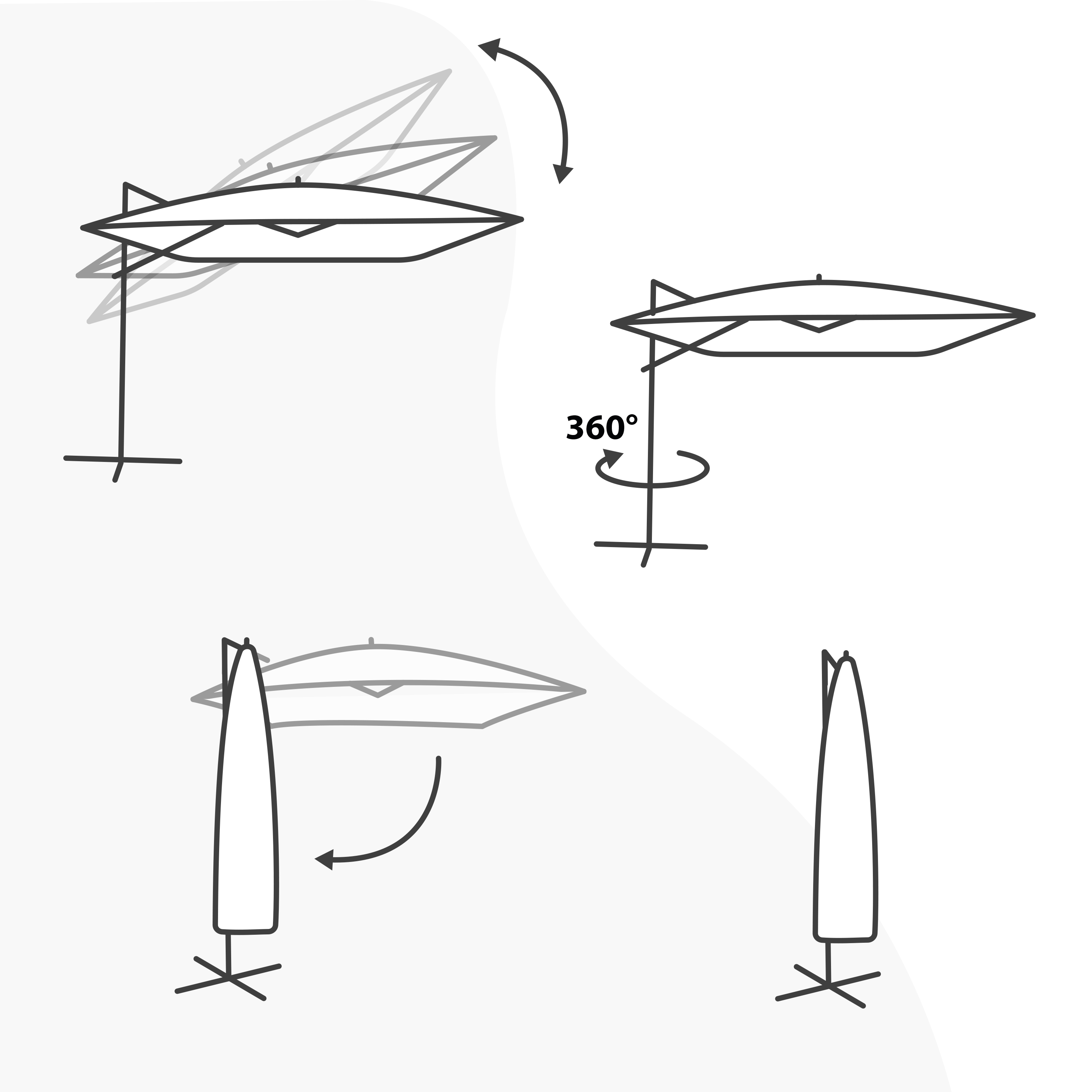 AXI Mira Cantilever Parasol 300x300cm Anthracite/Grey