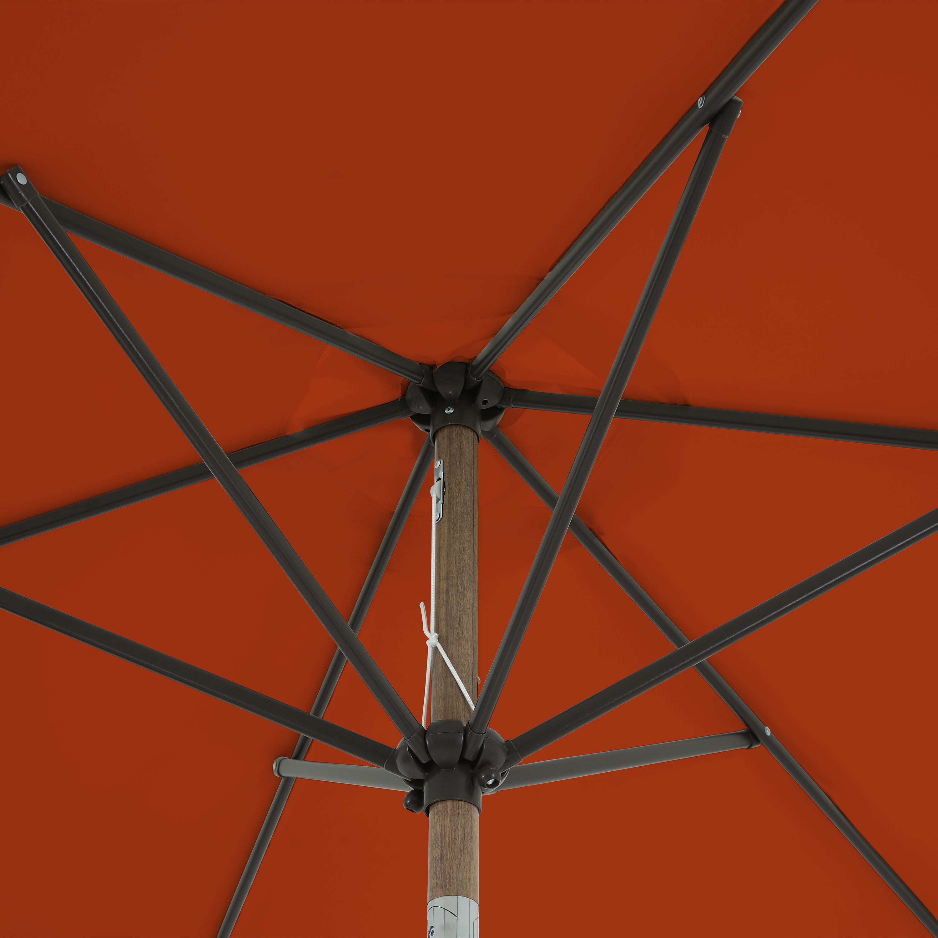 AXI Noor Centre Pole Parasol Ø 300cm Oak-look/Terracotta