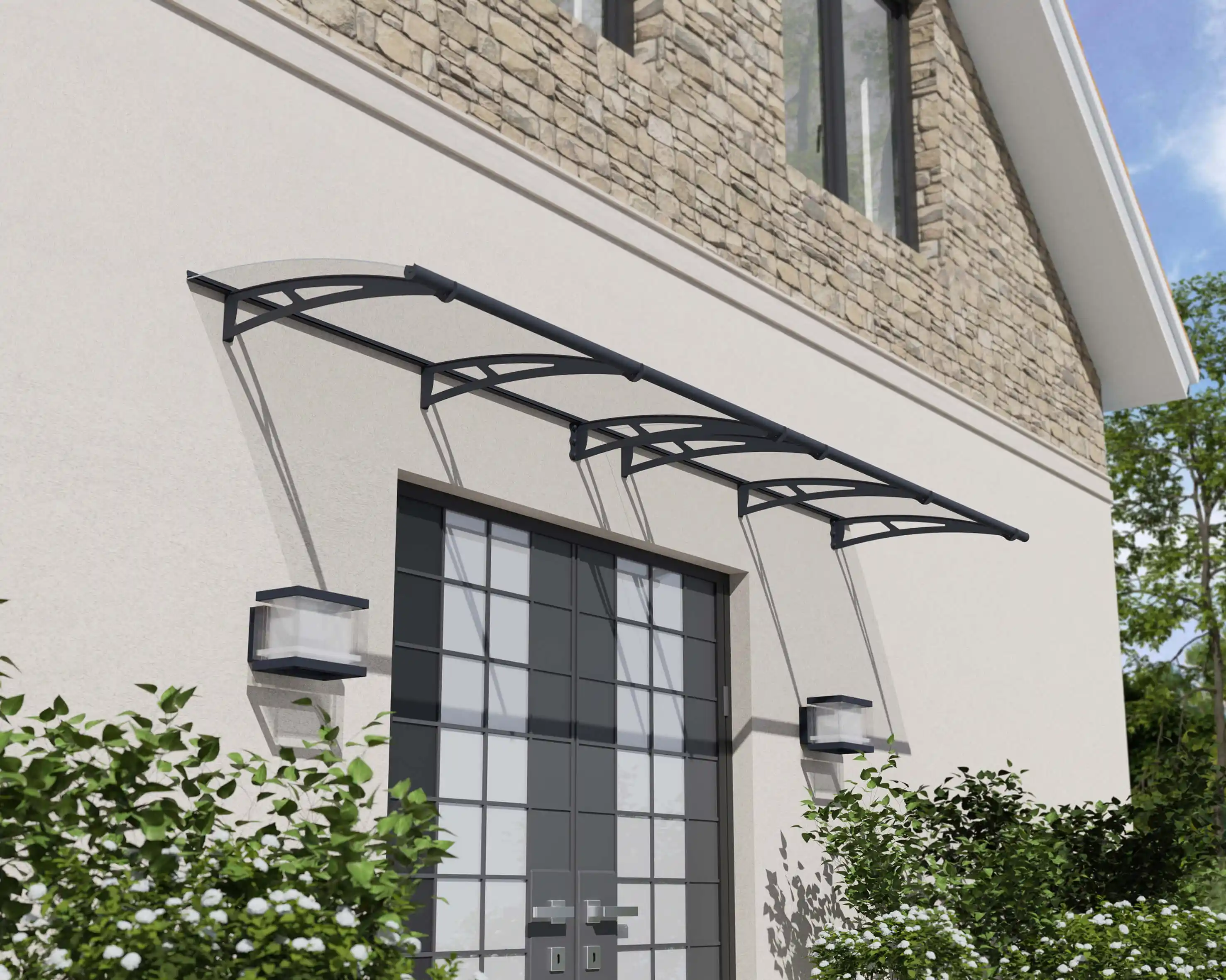 Canopia Aquila 412X91 cm Deur en Veranda Luifel Donkergrijs Helder-7290108131222 Canopia Aquila 412X91 cm Deur en Veranda Luifel Donkergrijs Helder