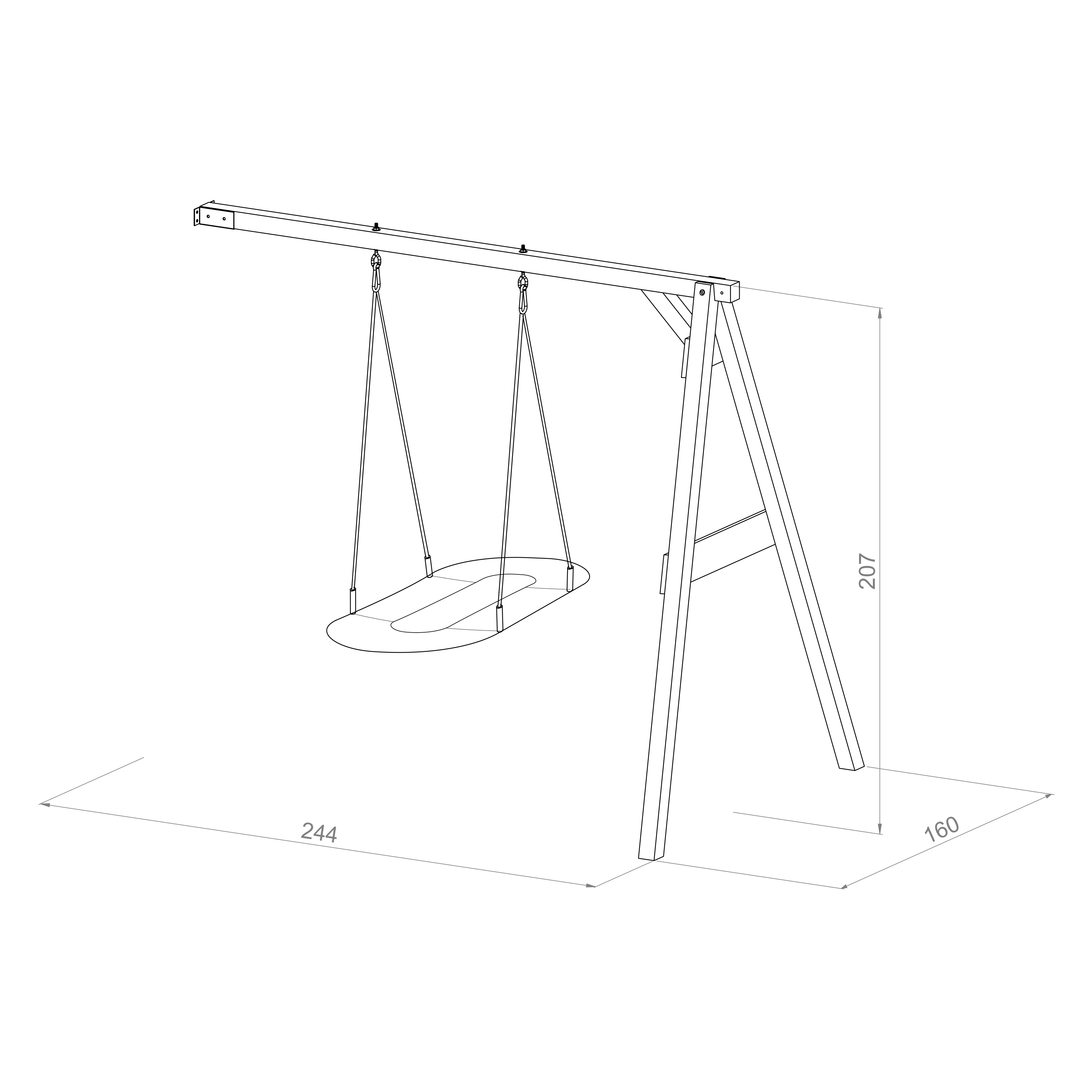 AXI Roxy Attachable Nest Swing Set - Brown/White