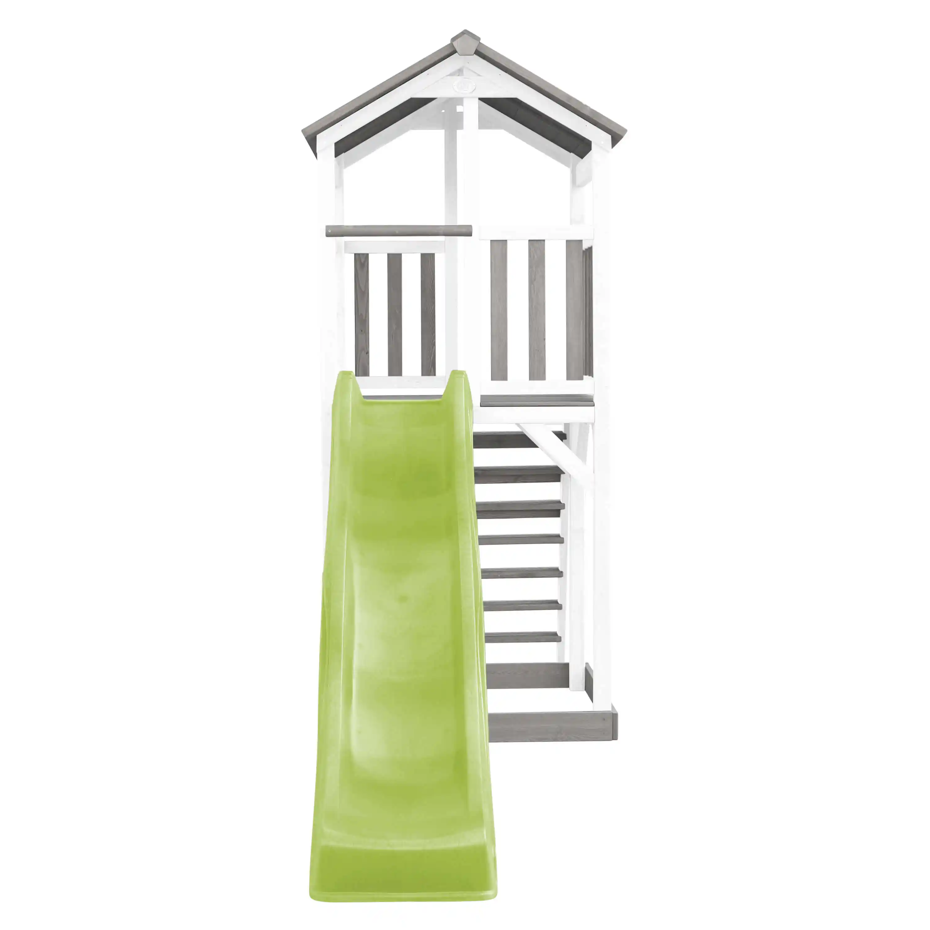 AXI Beach Tower Aire de jeux Grise/Blanche - Toboggan Vert Citron