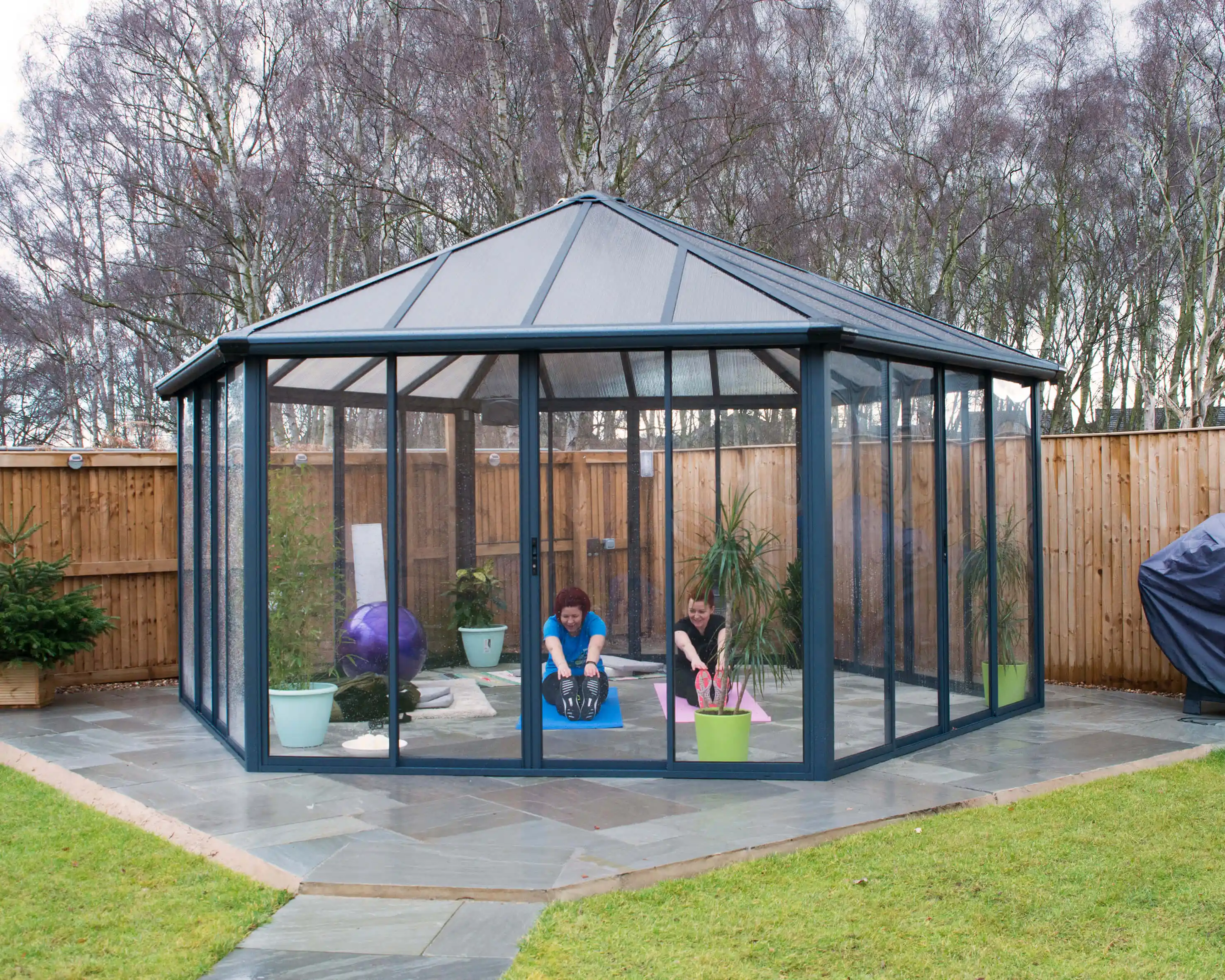 Canopia Garda Pavillon de jardin 520X595X332 cm Gris Foncé