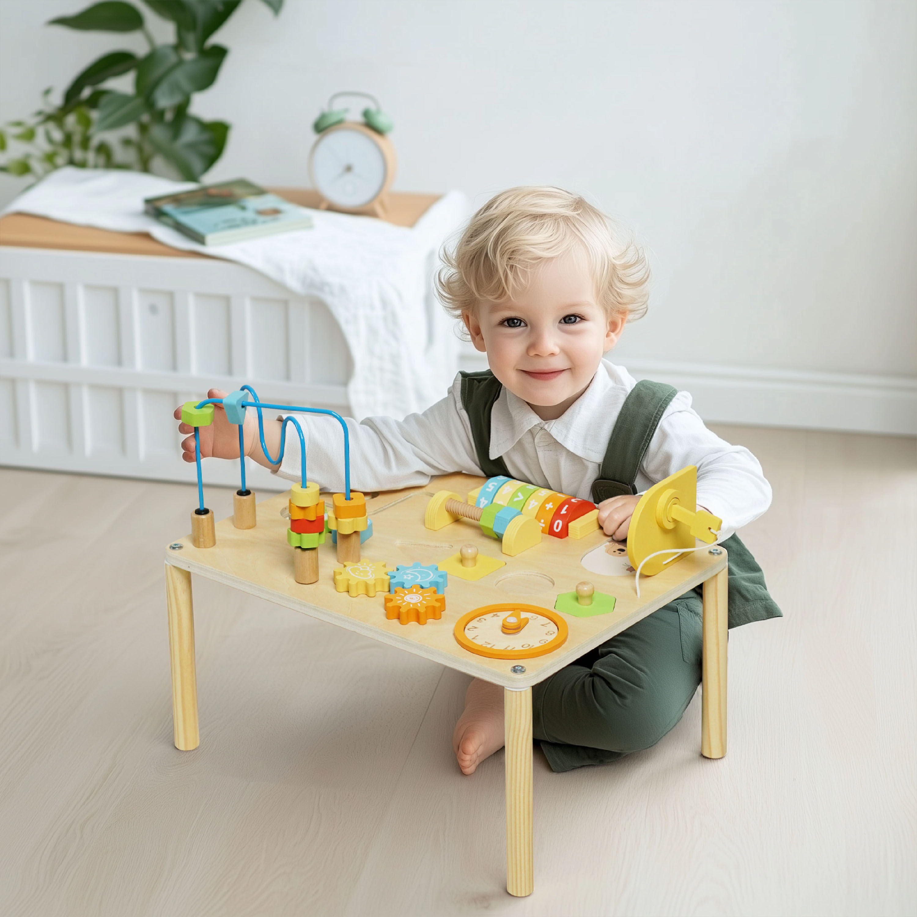 Sunny Maud Wooden Activity Table with Bead Maze