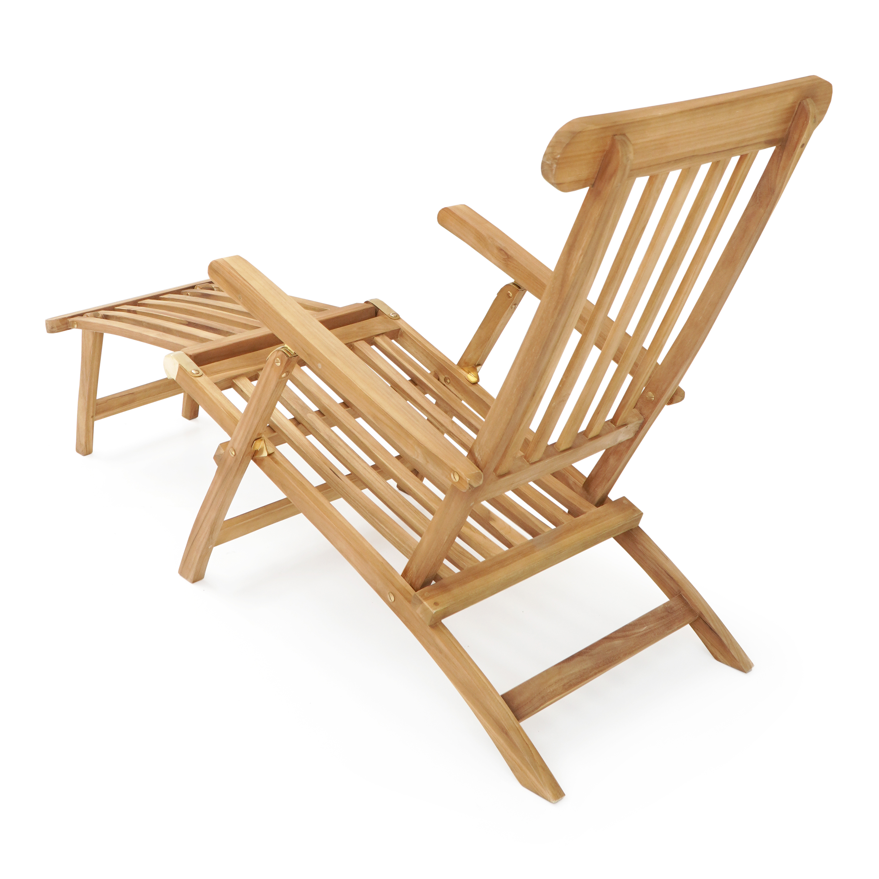 AXI Costa Deckchair with cushion - Teak-8720365062766 AXI Costa Deckchair with cushion - Teak
