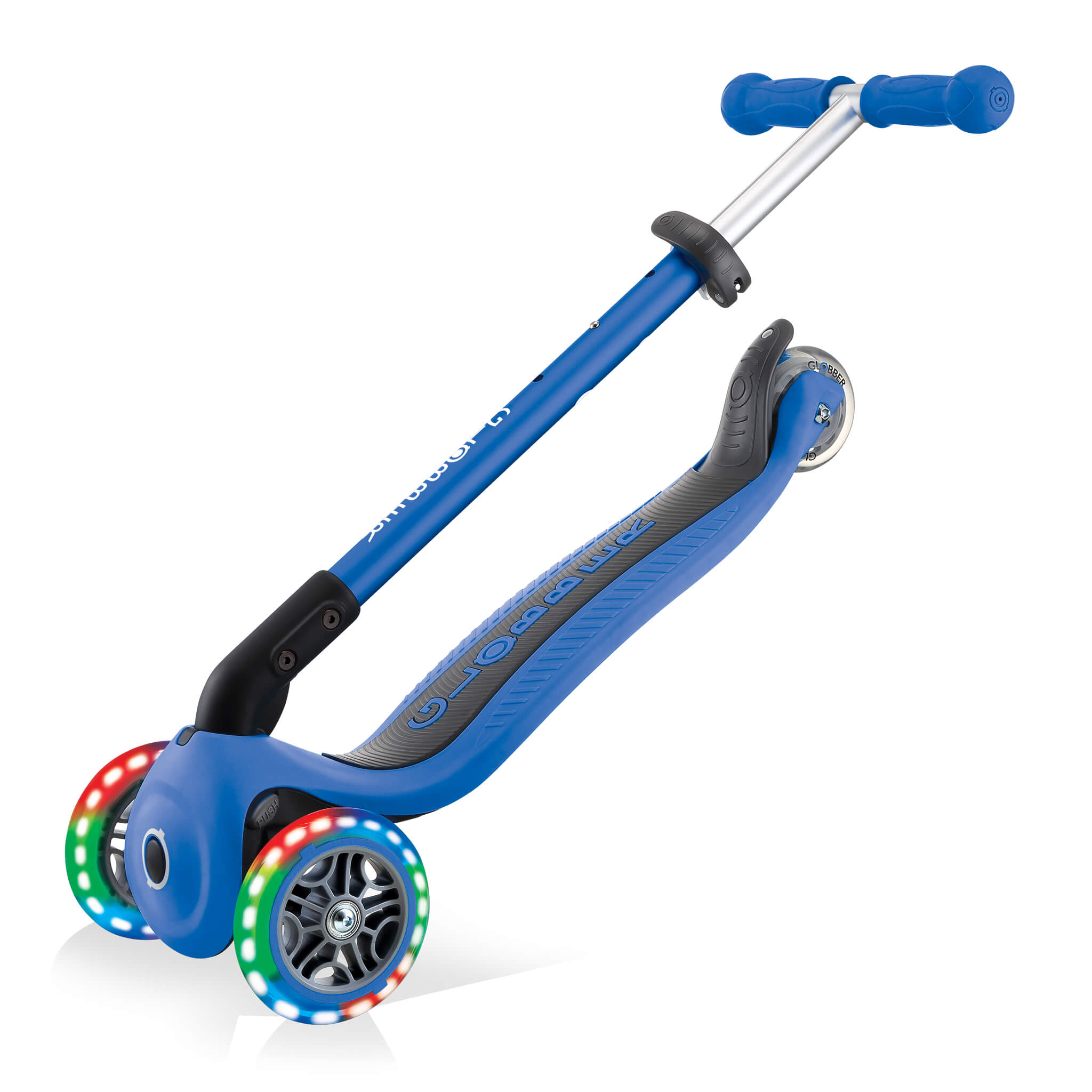 Globber Primo Foldable Lights Trottinette Bleue