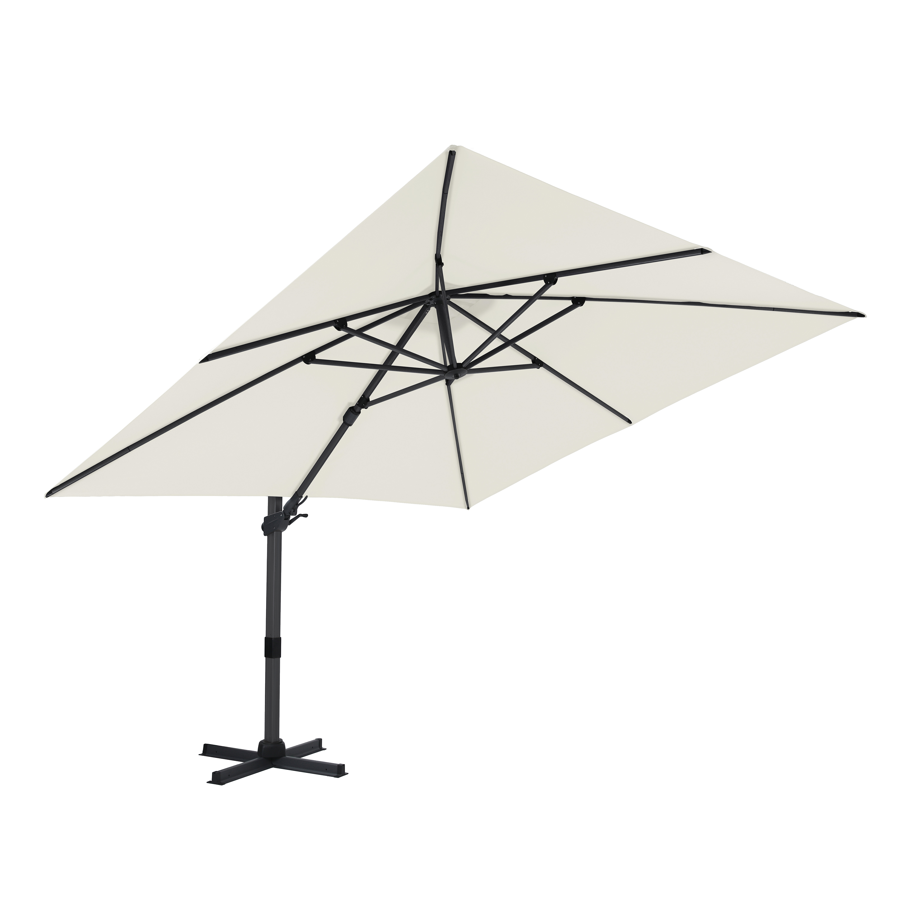 AXI Apollo Premium Parasol déporté 300x300cm Anthracite/Beige