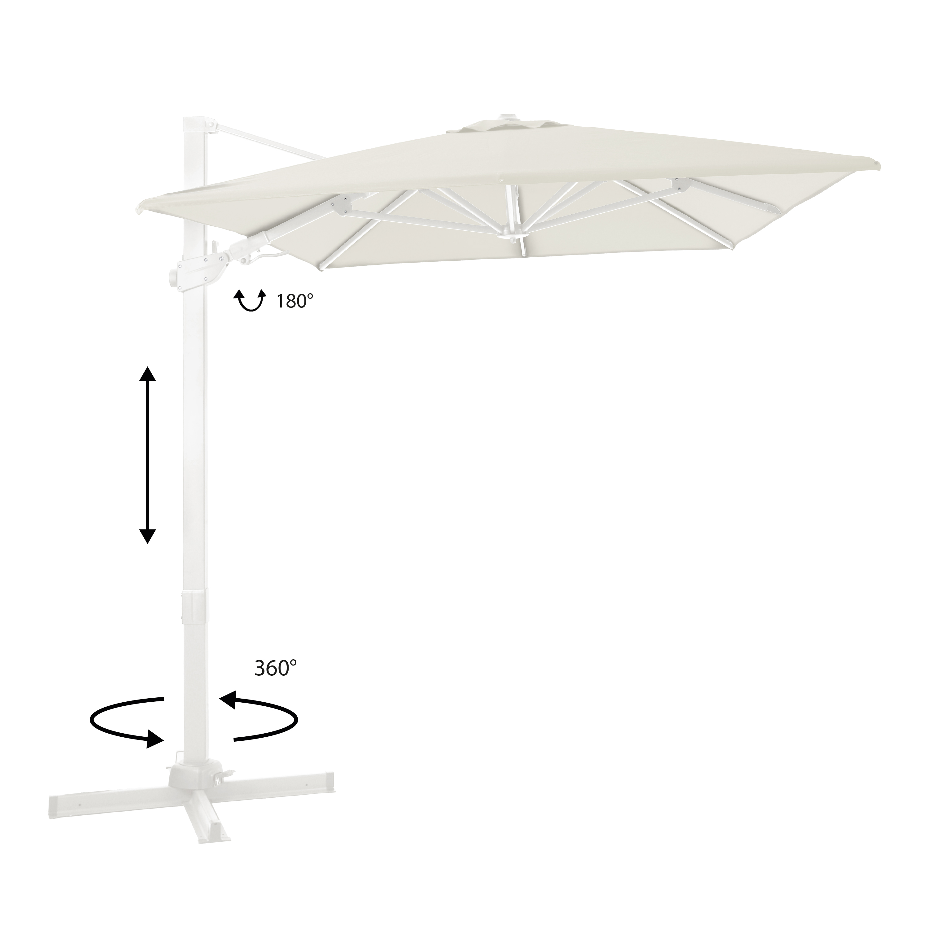 AXI Milad Premium Cantilever Parasol 200x300cm - White/Beige