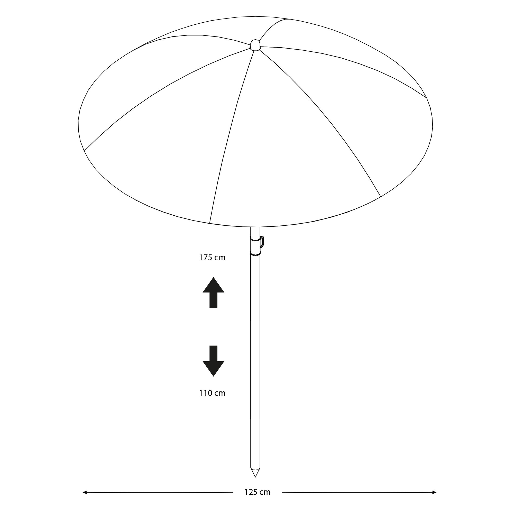 maattekening AXI Parasol ?125 cm Groen/wit