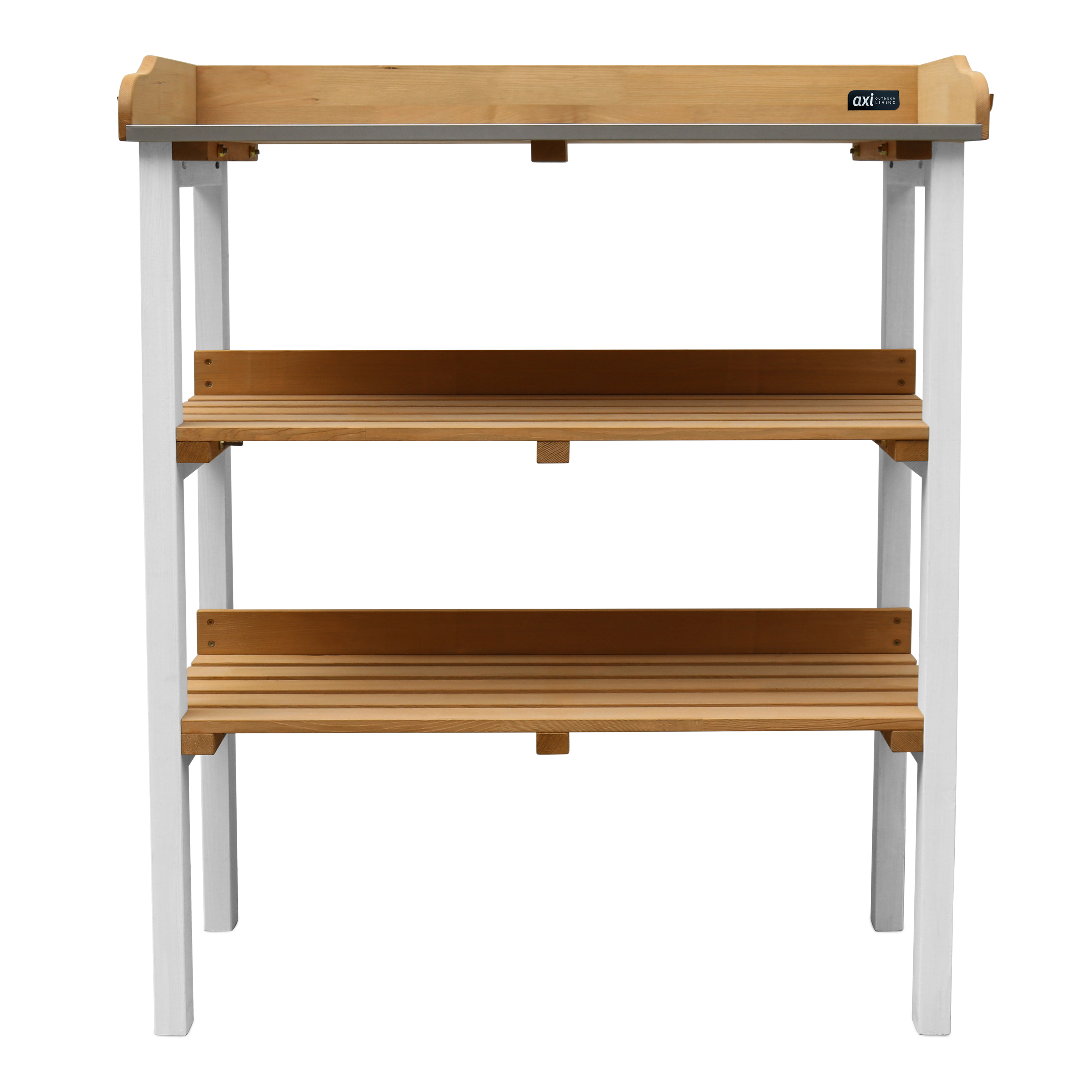 AXI Oppottafel met opbergplanken Bruin/wit-8717973938163 AXI Oppottafel met opbergplanken Bruin/wit