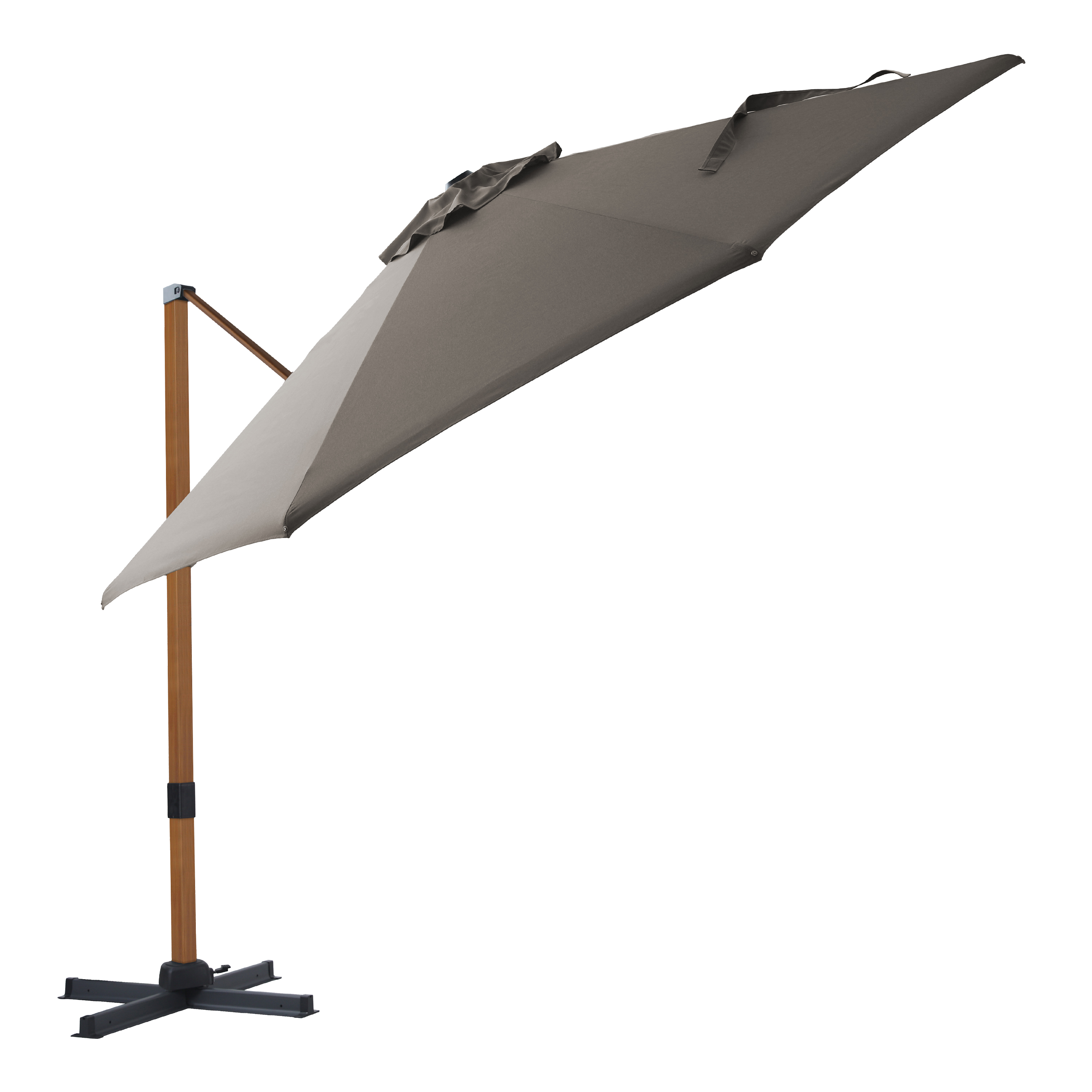 AXI Cyrus Premium Parasol déporté Ø 300cm Aspect bois/taupe 