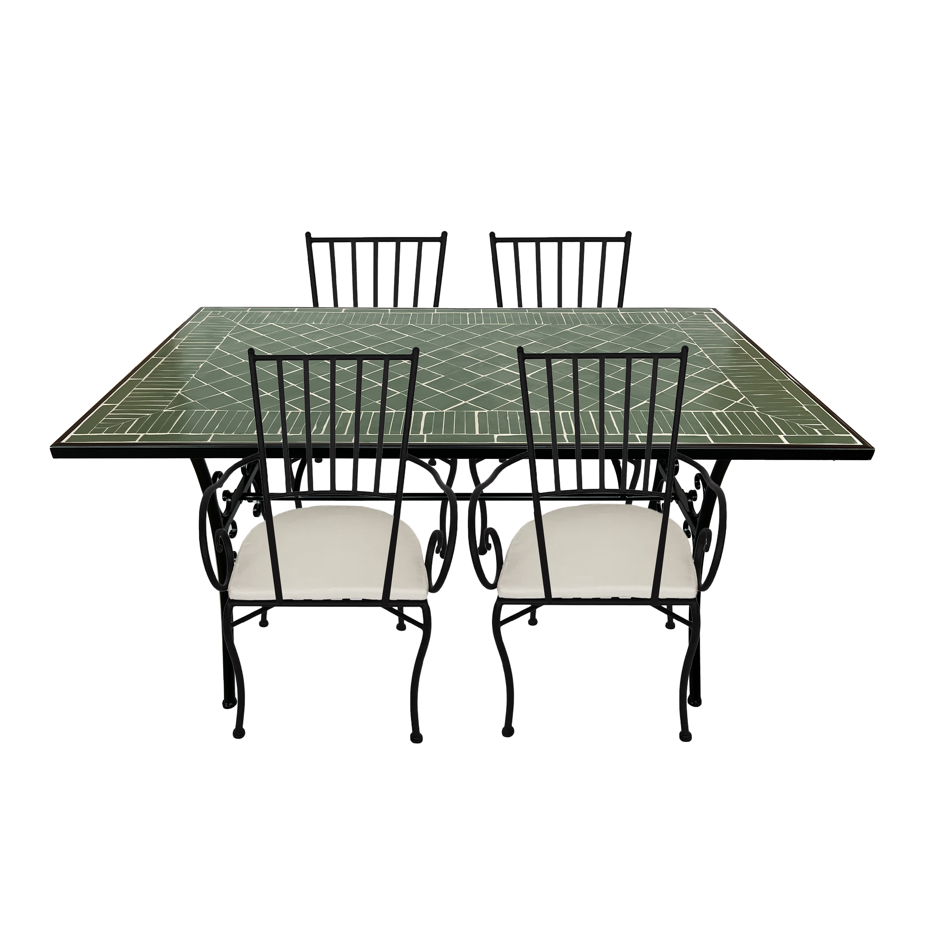 AXI Leonie 5-pièce Chaises et Table Bistrot Mosaïque Vert Foncé