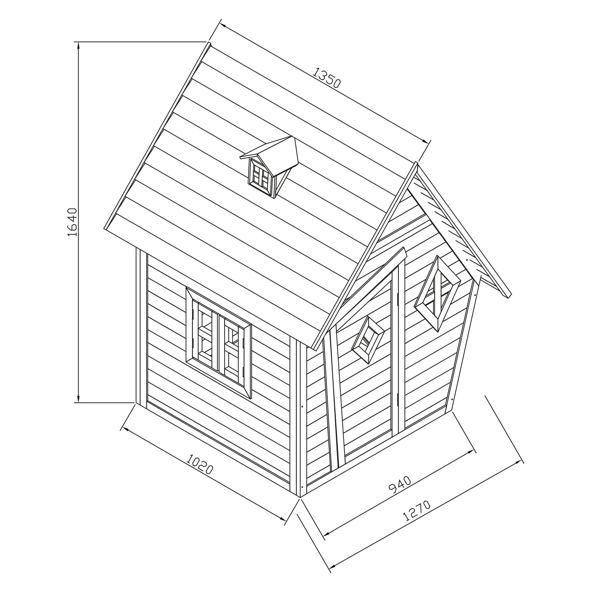 AXI Cabin Playhouse Grey/white-8717973938866 AXI Cabin Playhouse Grey/white