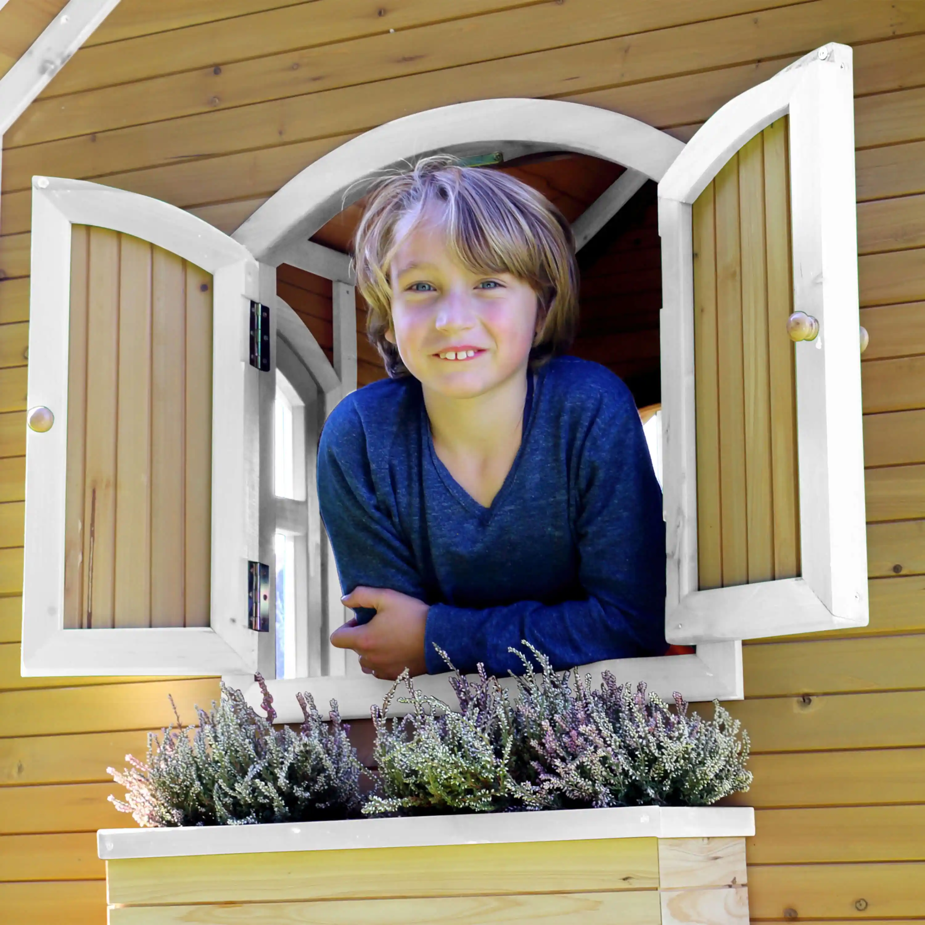 AXI Sarah Speelhuis Bruin/wit - Paarse glijbaan