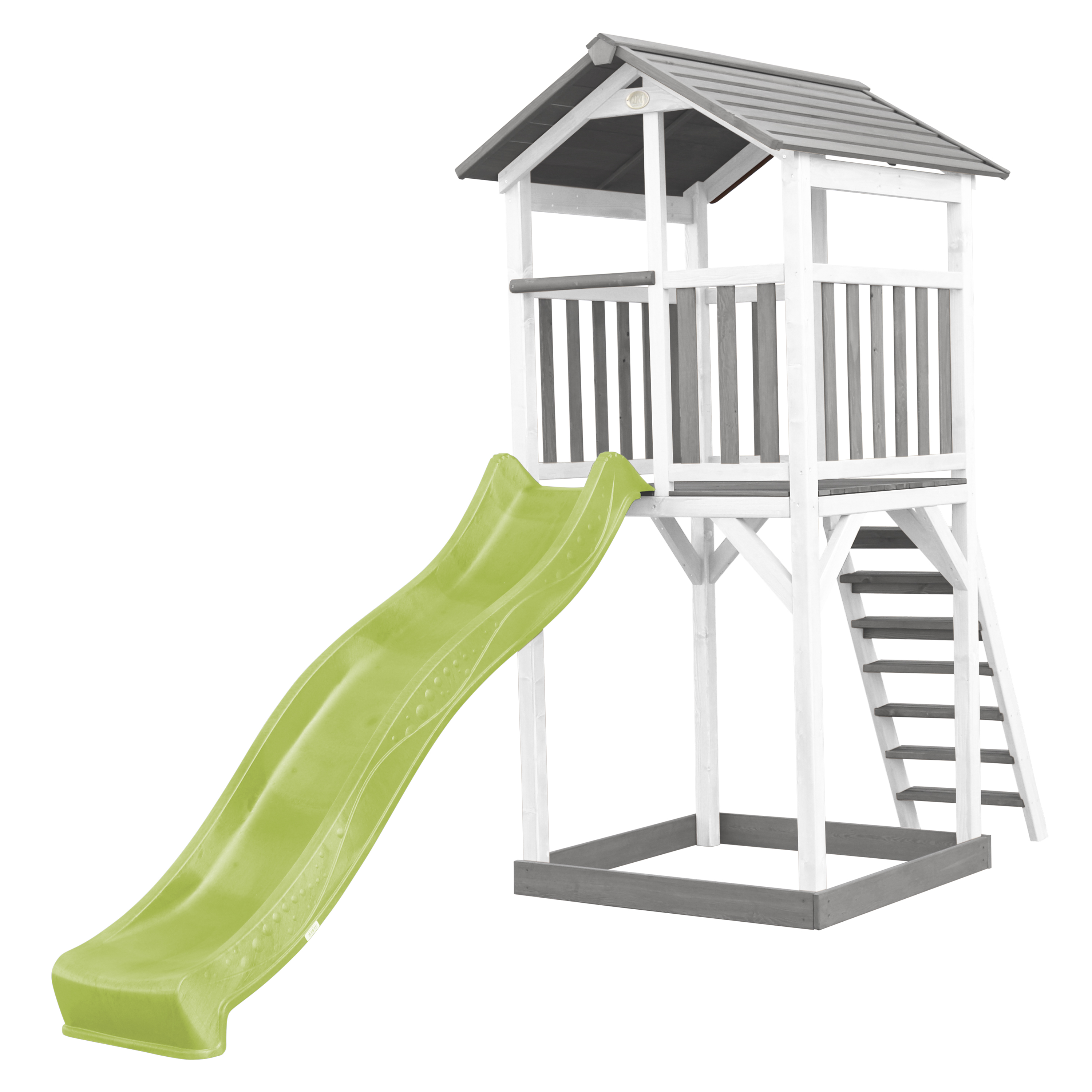 AXI Beach Tower Grey/White - Lime Green Slide