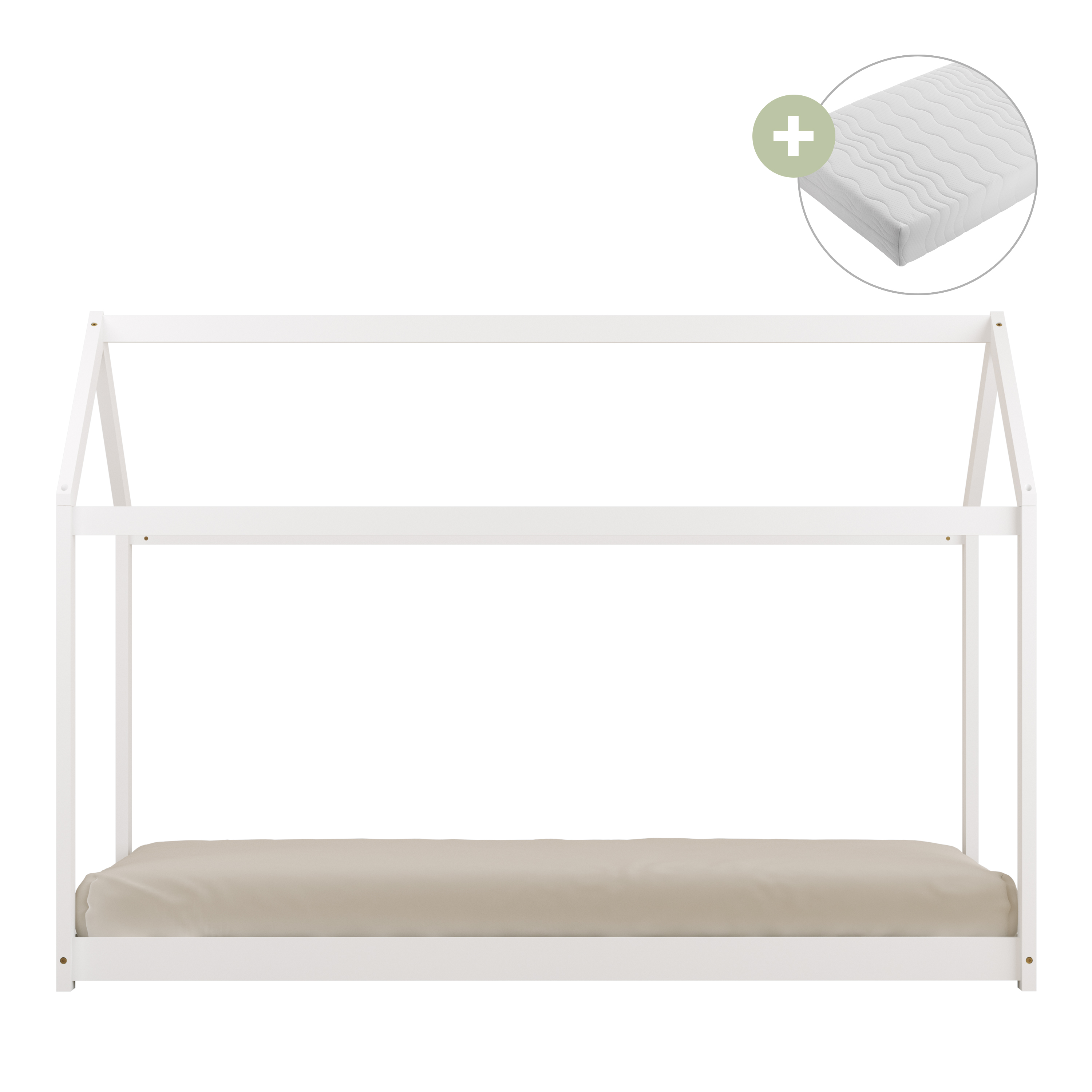 Sunny Zoey House Bed White – With Mattress-8720365069406 Sunny Zoey House Bed White – With Mattress