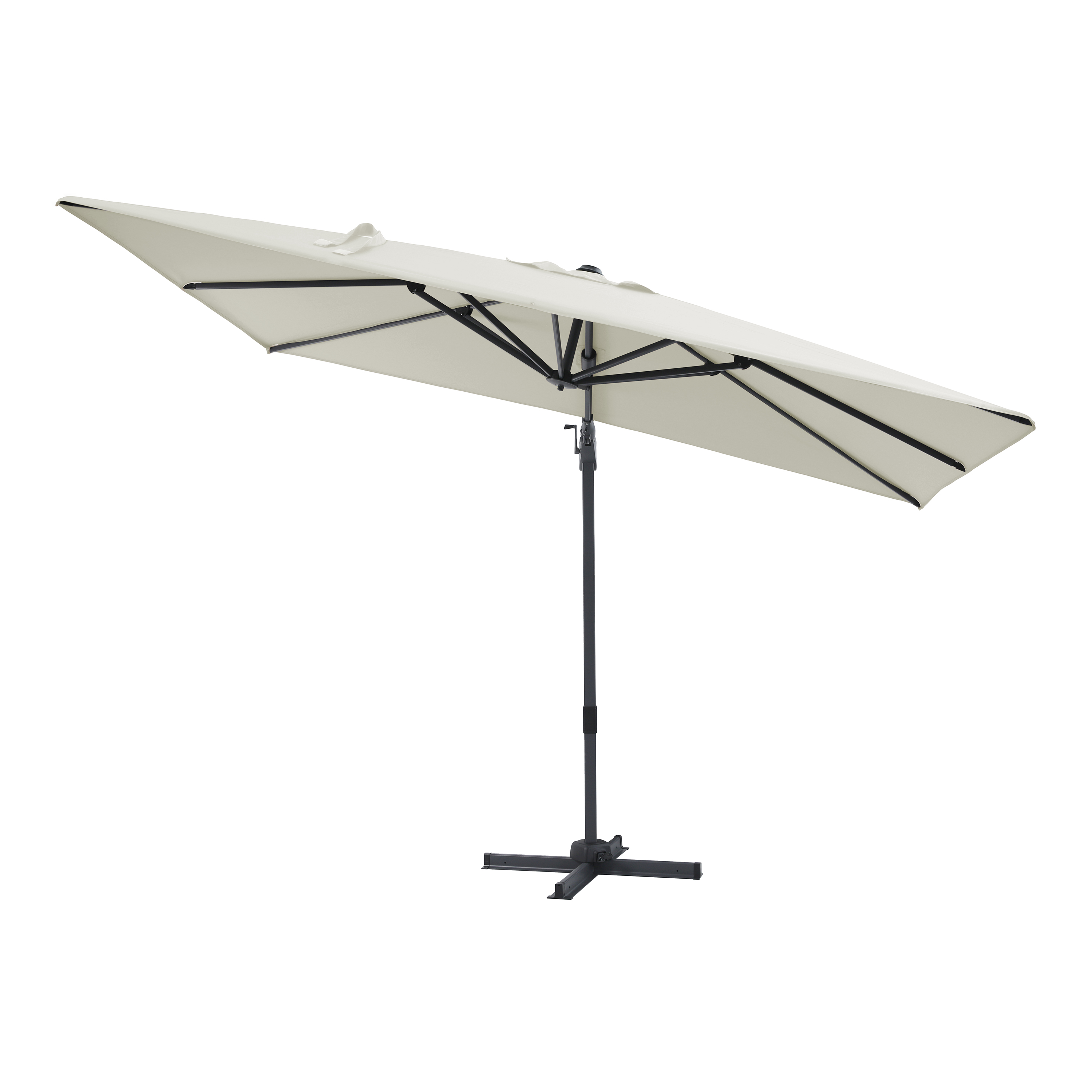 AXI Milad Premium Parasol déporté 200x300cm Anthracite/Beige