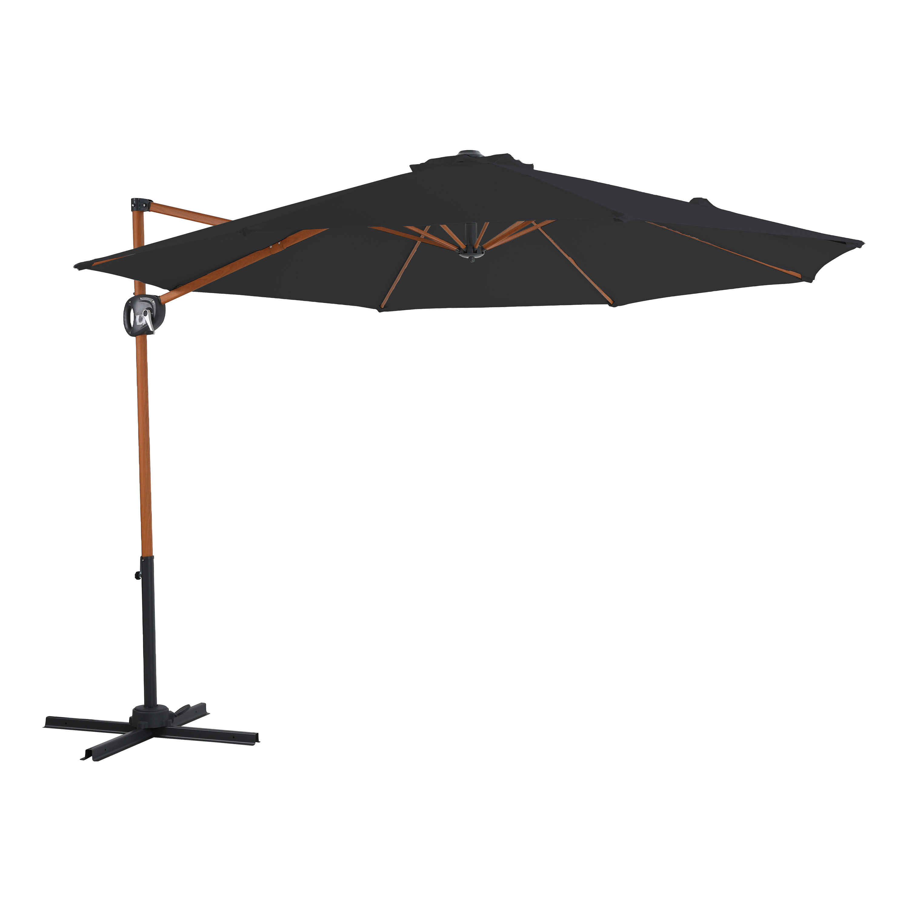 AXI Solea Cantilever Parasol Ø 300cm Wood-look/Grey