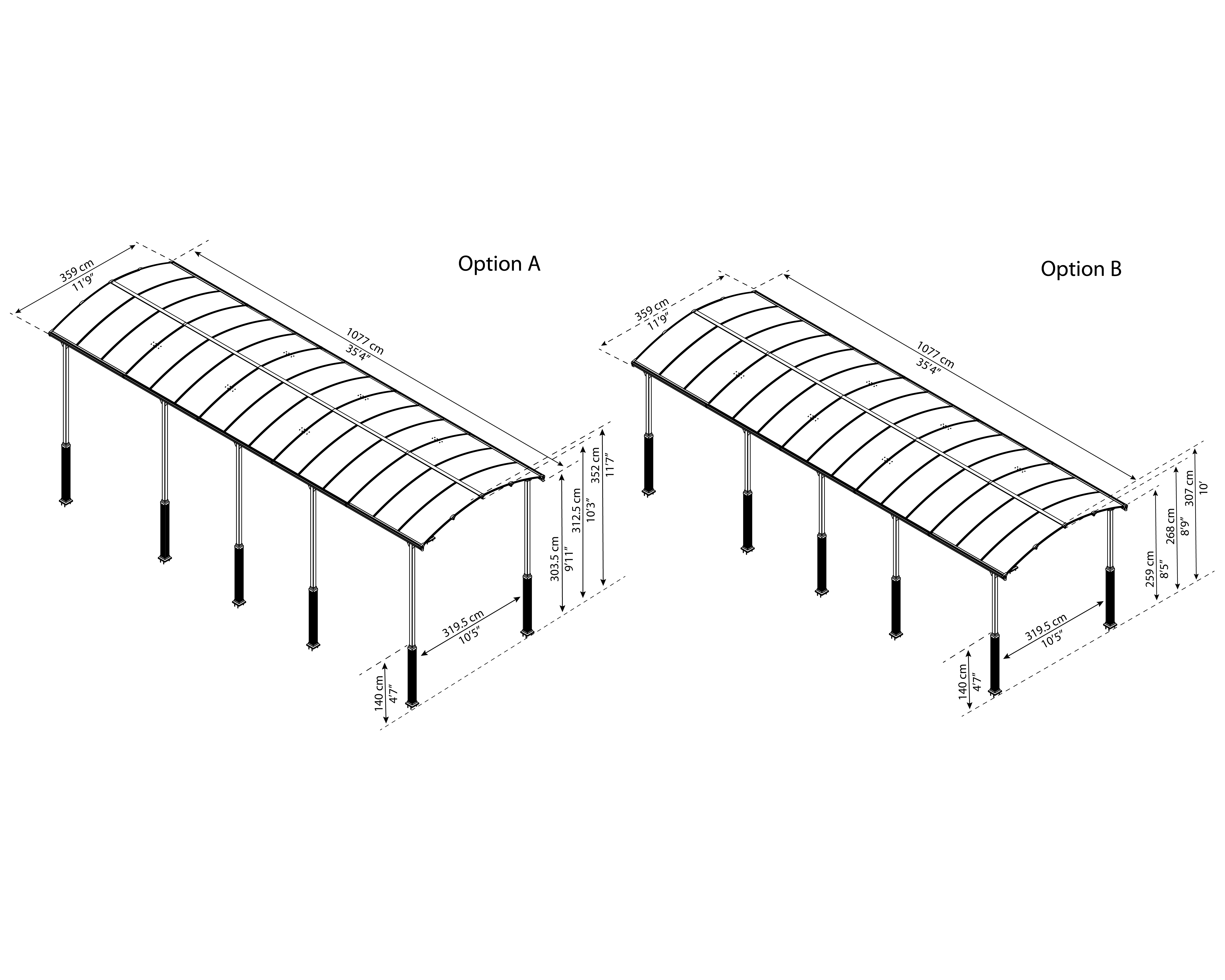 Canopia Alpine 1077X360X307 cm RV Carport en Boothuis Donkergrijs Brons-7290108601145 Canopia Alpine 1077X360X307 cm RV Carport en Boothuis Donkergrijs Brons