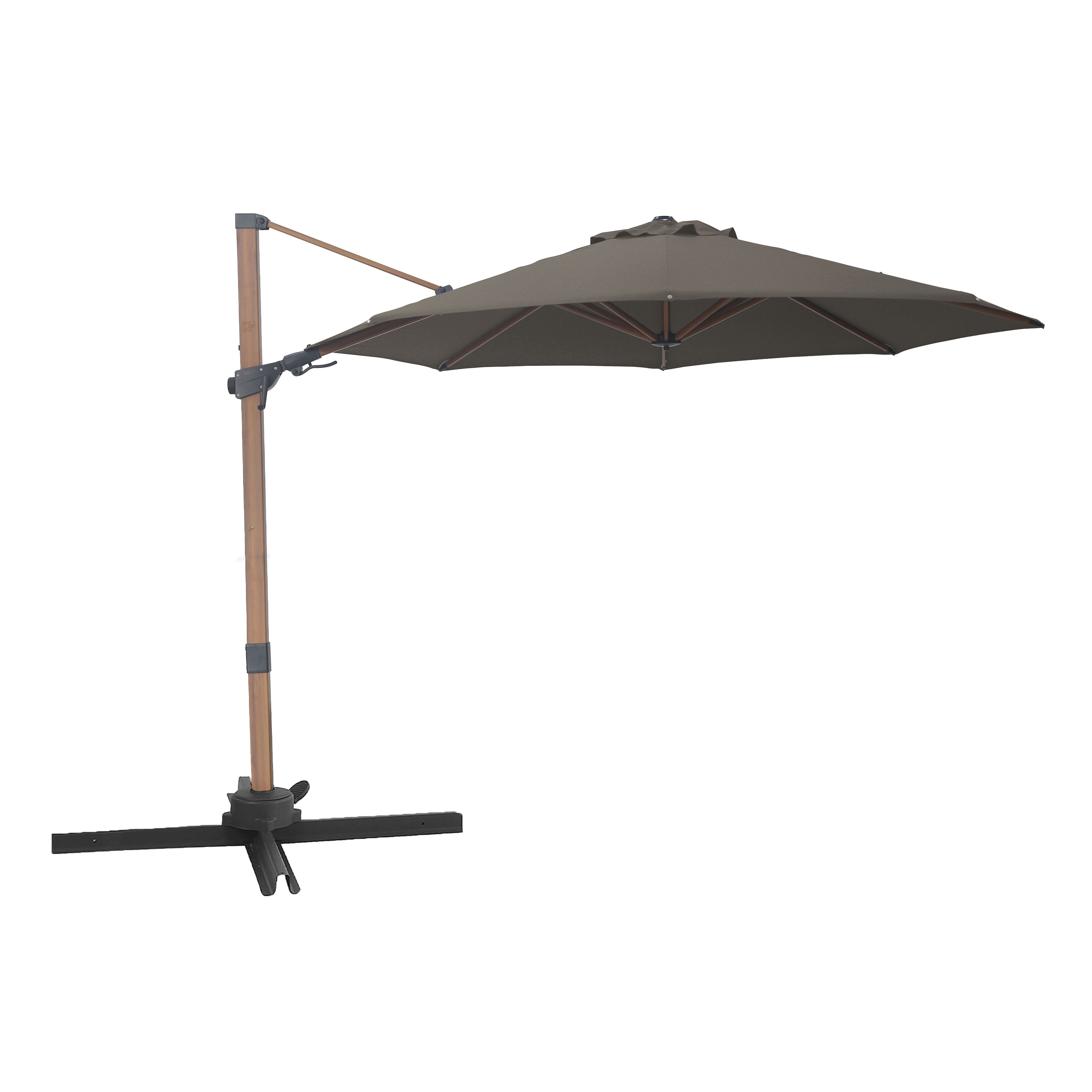 AXI Solis Cantilever Parasol Ø 300cm Wood-look/Taupe