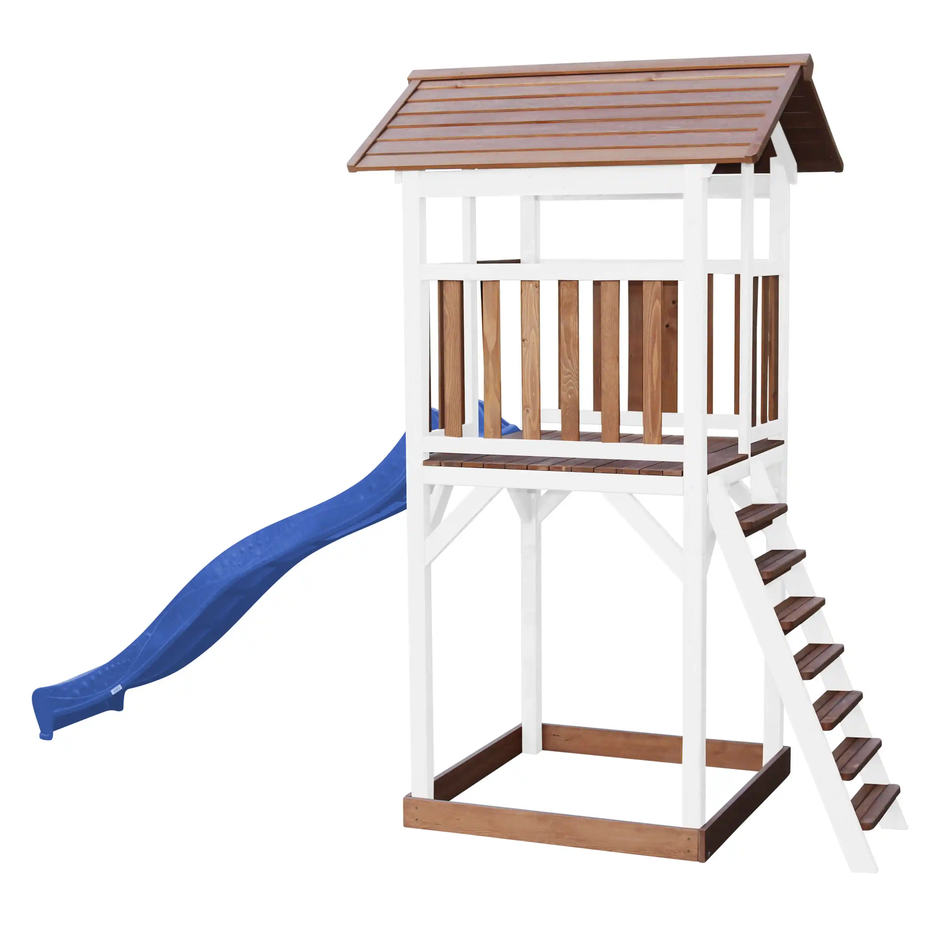 AXI Beach Tower Speeltoren Bruin/wit - Blauwe Glijbaan