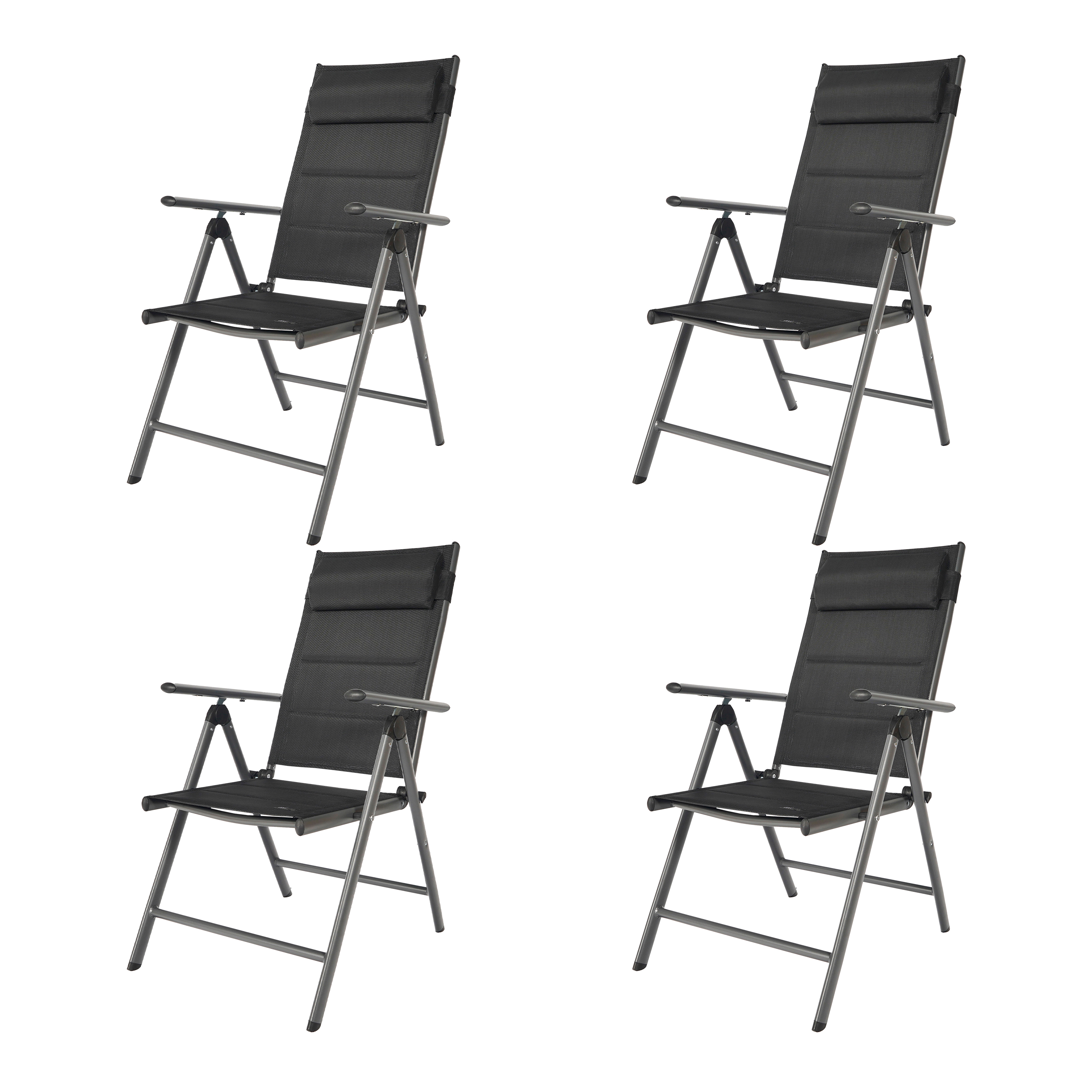 AXI Mack Camping Chair Anthracite/Black – Set 4 pieces