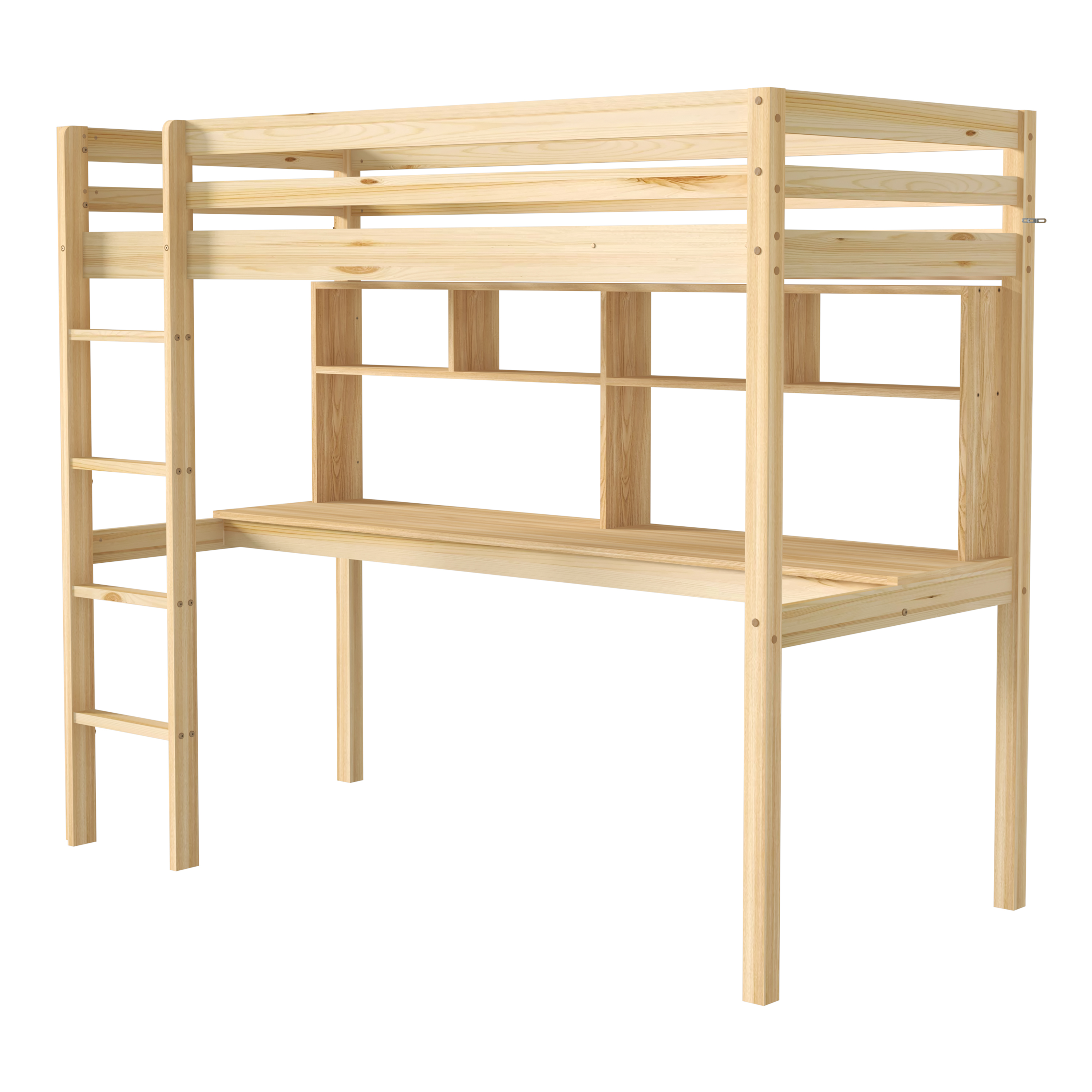Sunny Sil Loft Bed with Desk Natural – Without Mattress