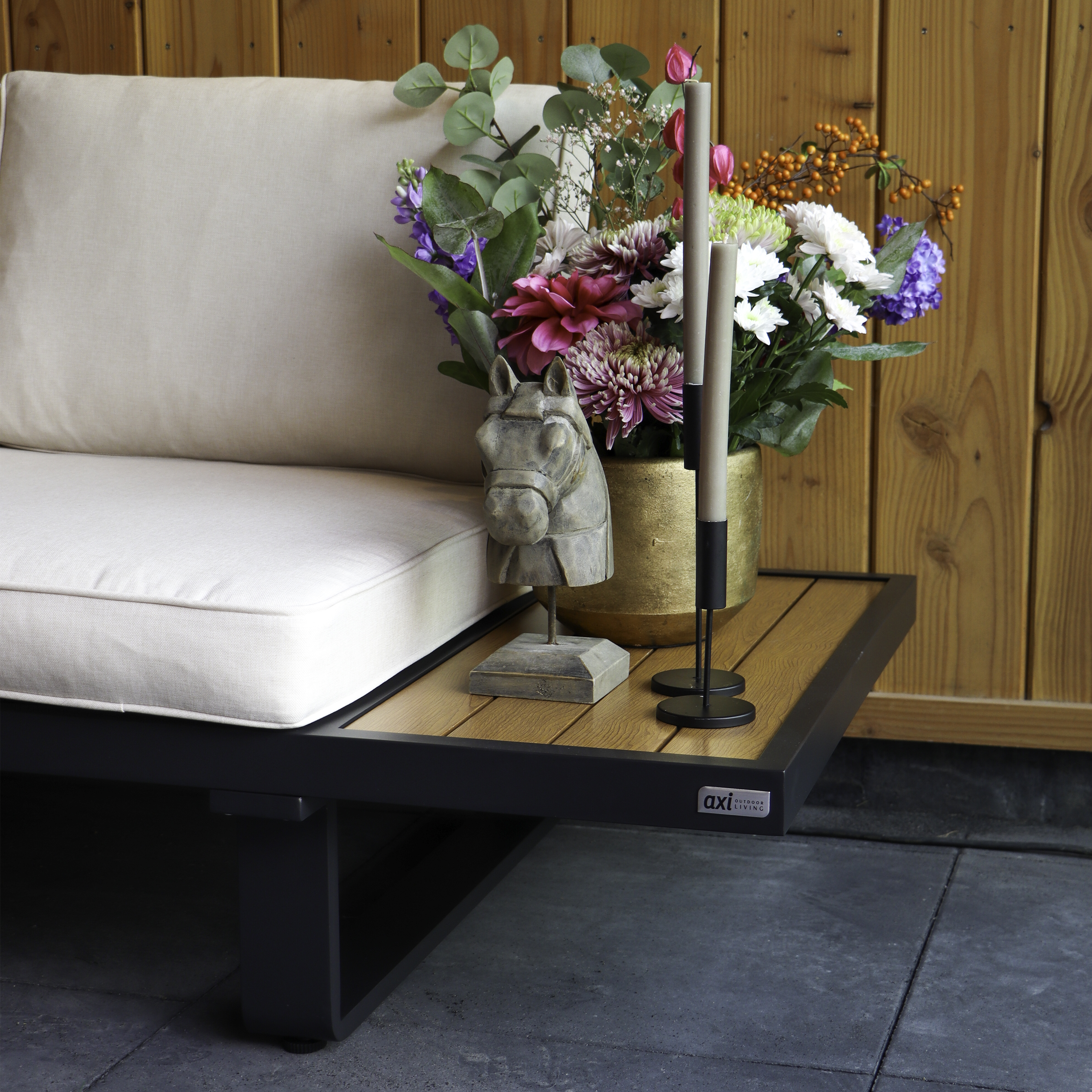 AXI Elin Salon de Jardin Anthracite - Aspect Bois