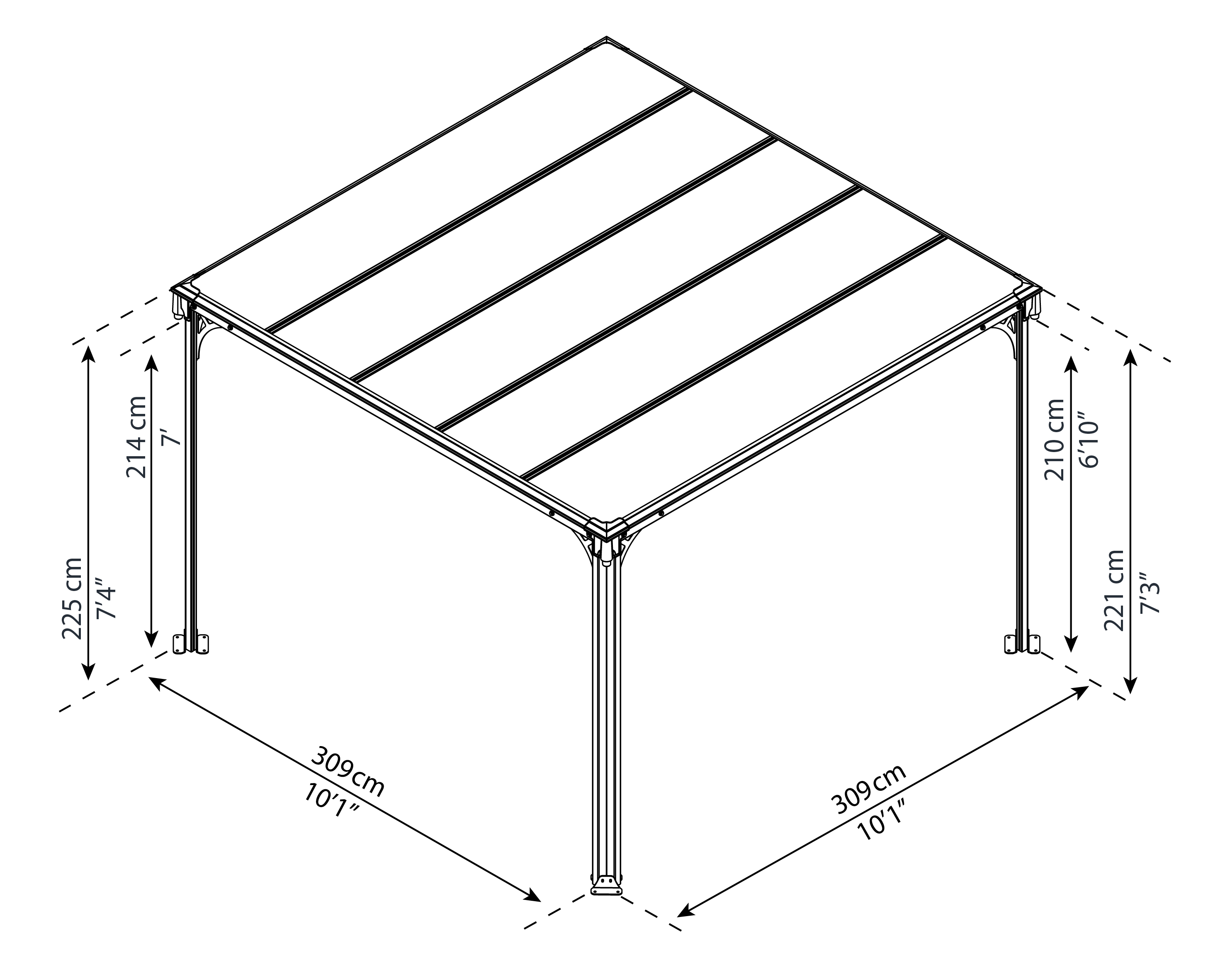 Canopia Milano 309X309 cm tuinpaviljoen Donkergrijs Brons-7290108133851 Canopia Milano 309X309 cm tuinpaviljoen Donkergrijs Brons