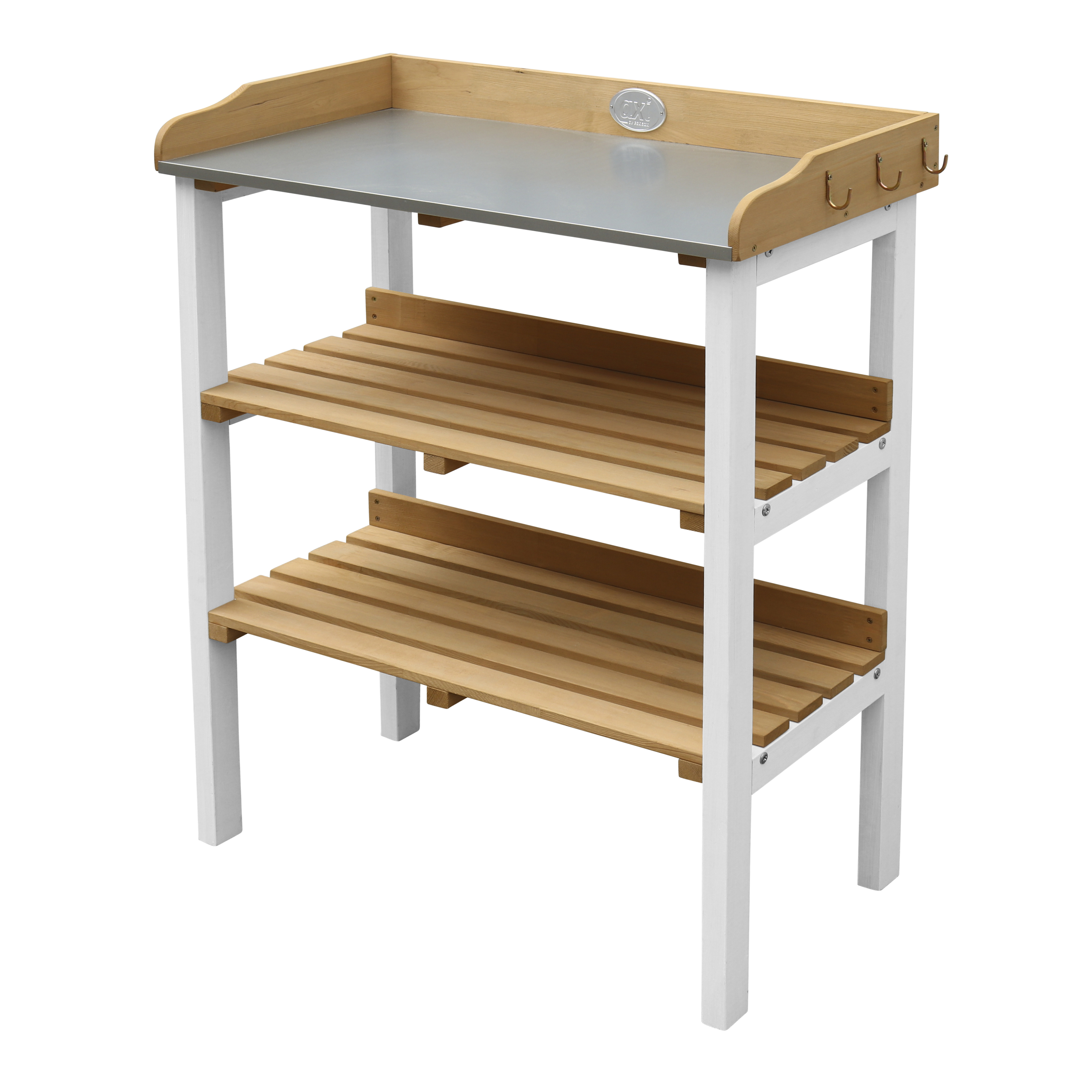 AXI Potting Table with storage shelves - Brown/White