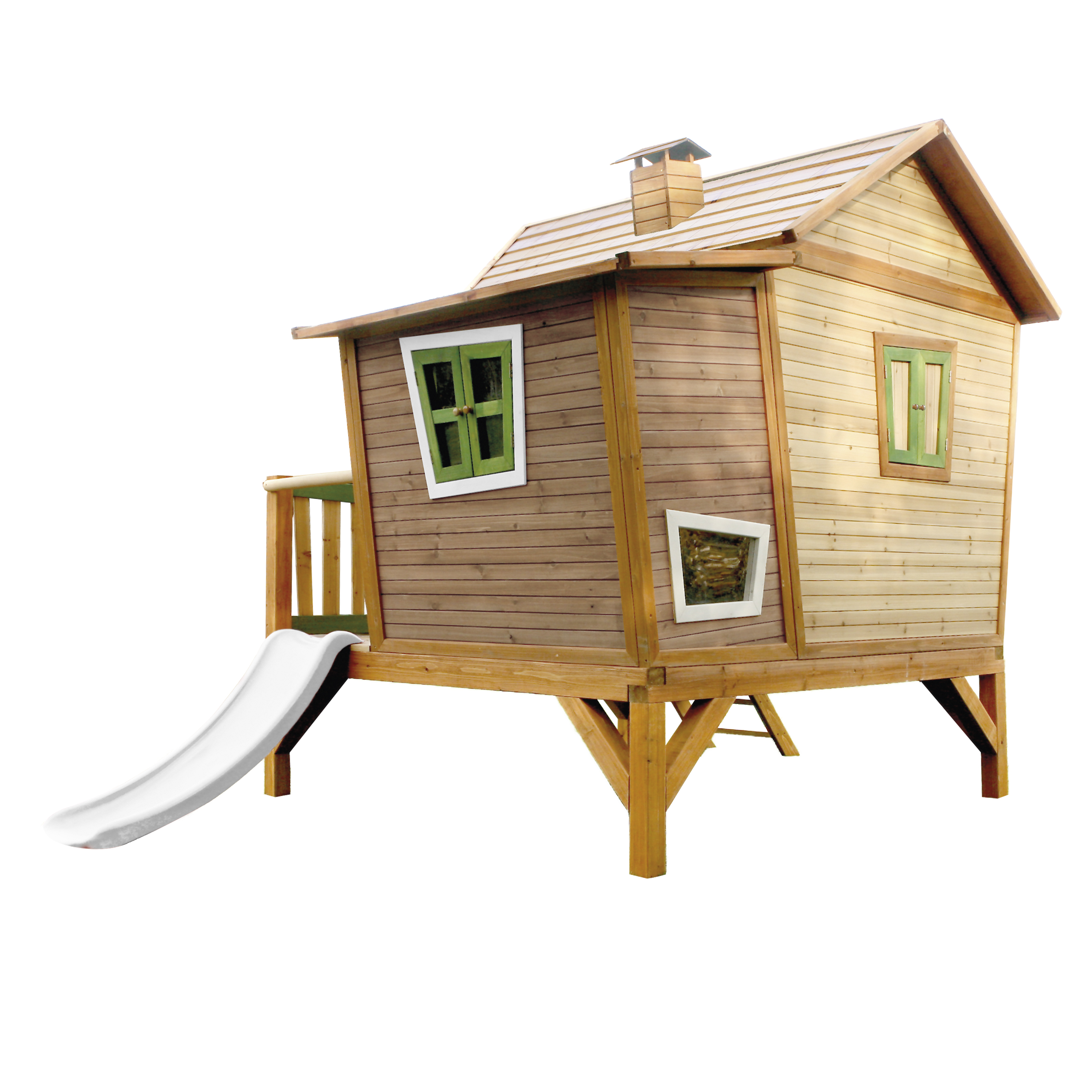 AXI Emma Playhouse Brown/Green - White Slide