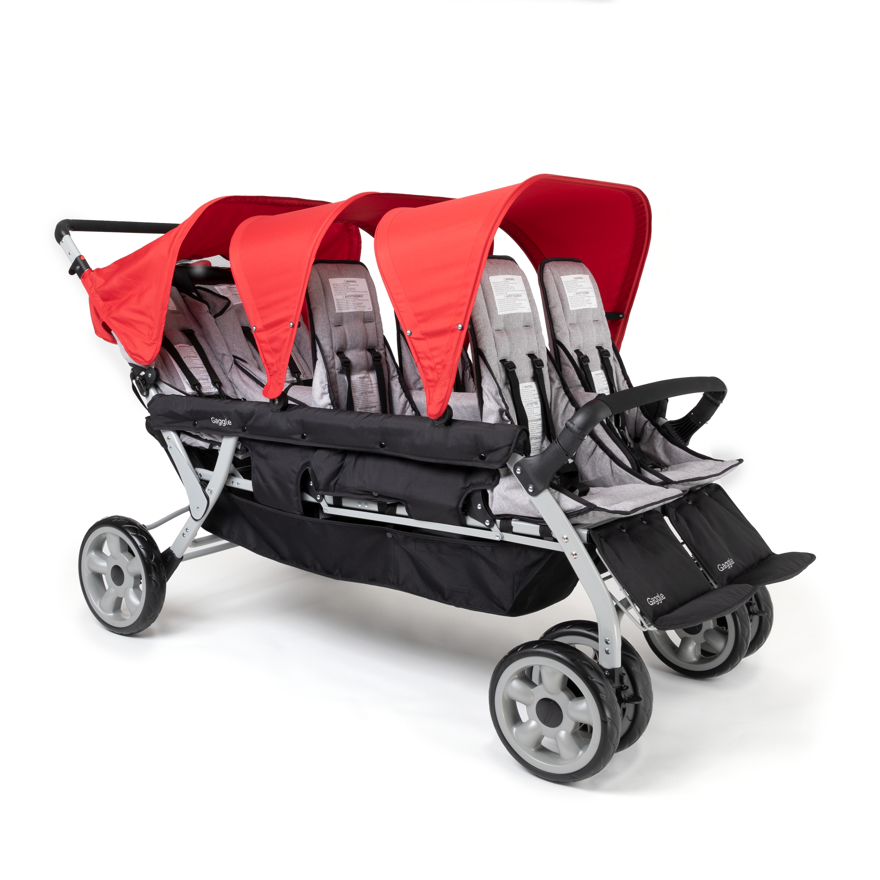 Gaggle Jamboree opvouwbare kinderwagen / buggy voor 6 kinderen in rood