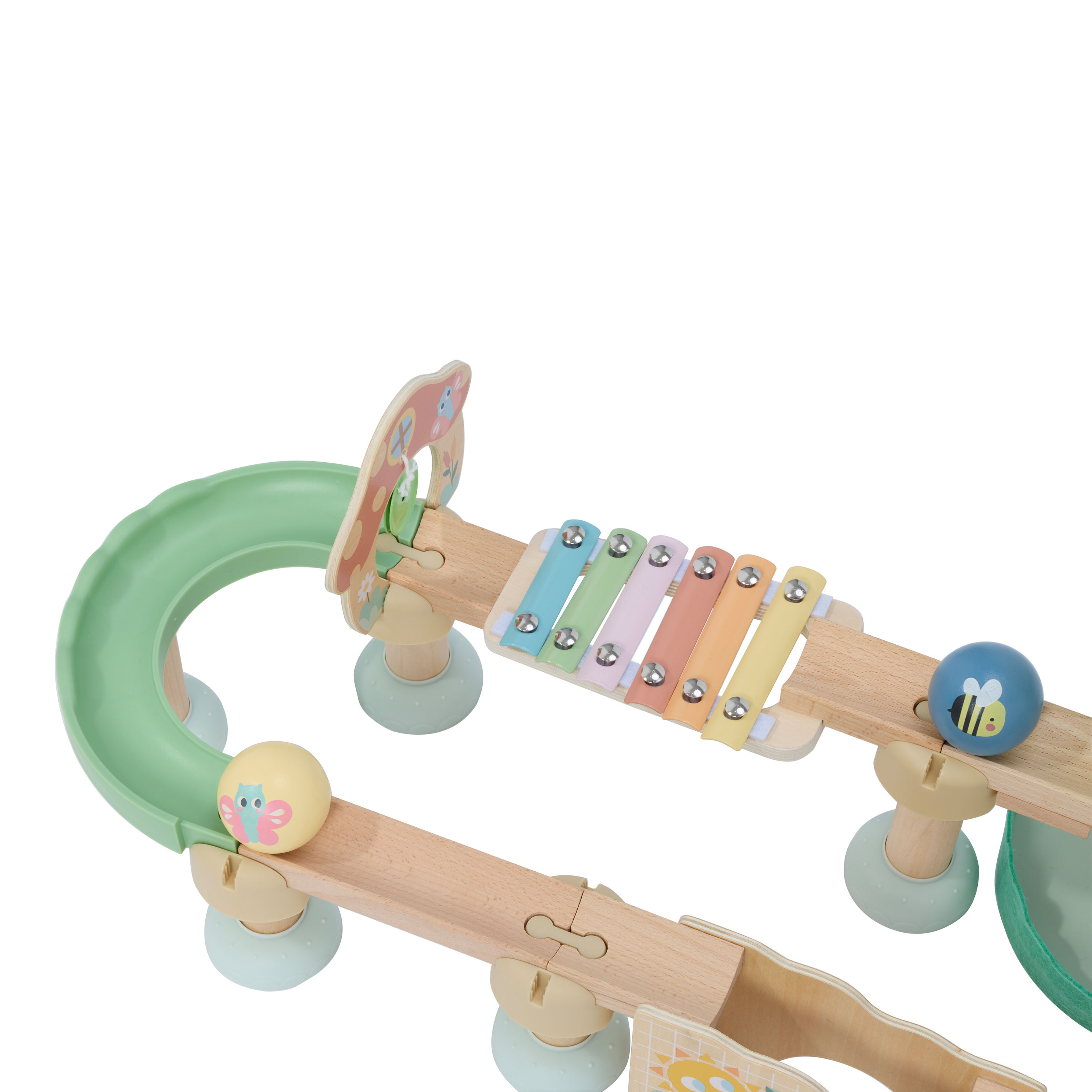 Sunny Wooden Baby Marble Track – Pastel Green
