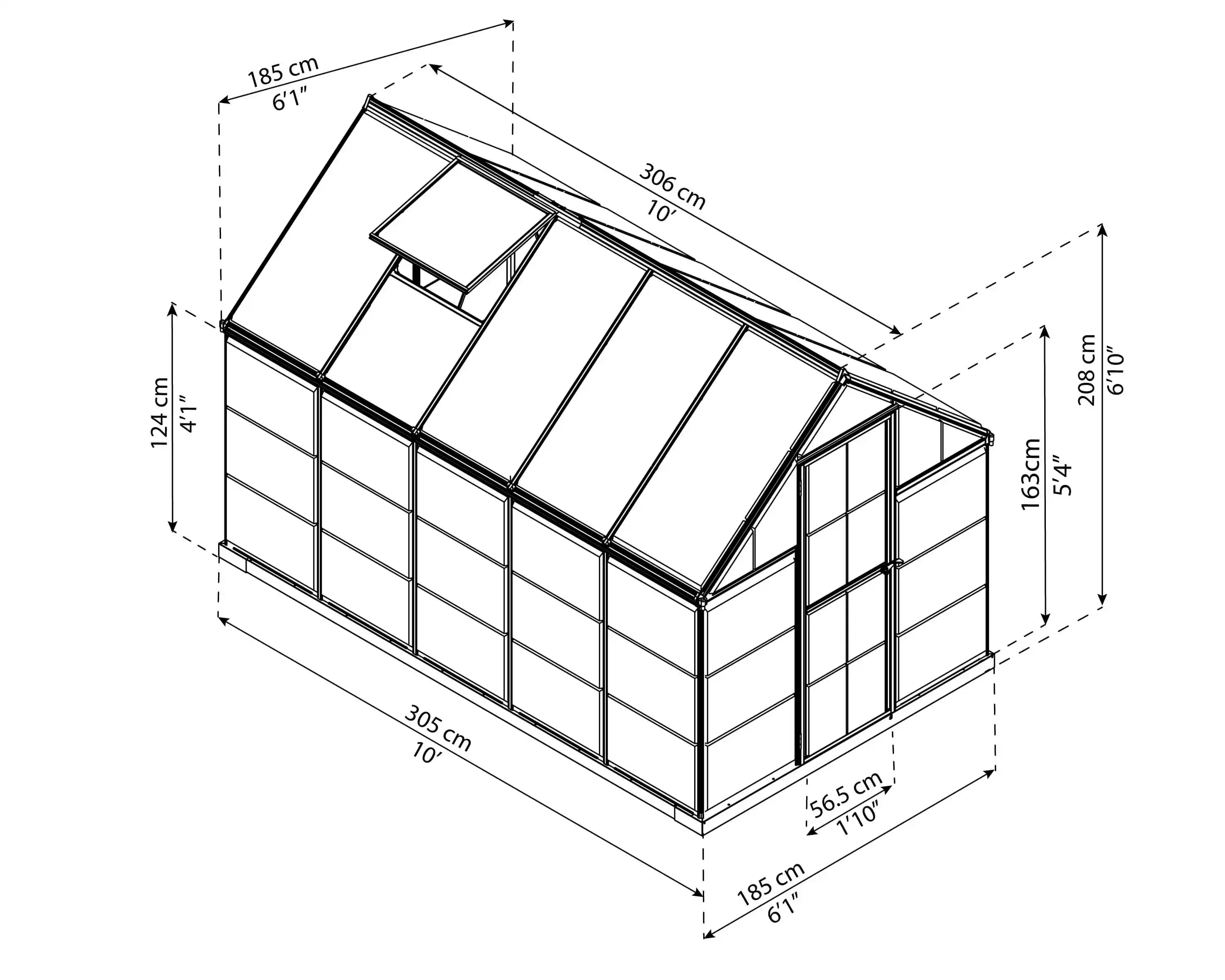 Canopia Hybrid 306X185X208 cm Serre de jardin Verte