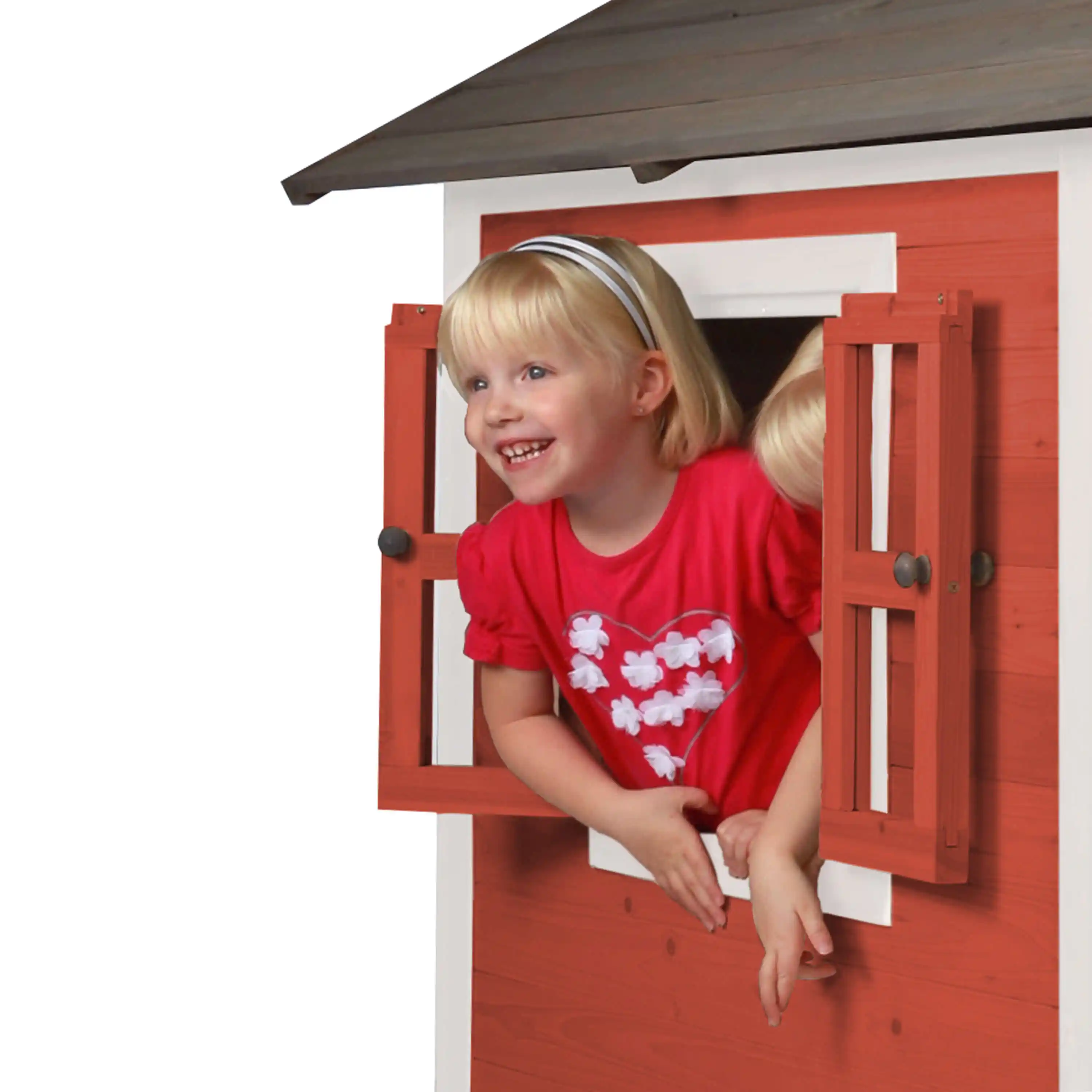 AXI Lodge XL Speelhuis Scandinavisch Rood - Witte Glijbaan
