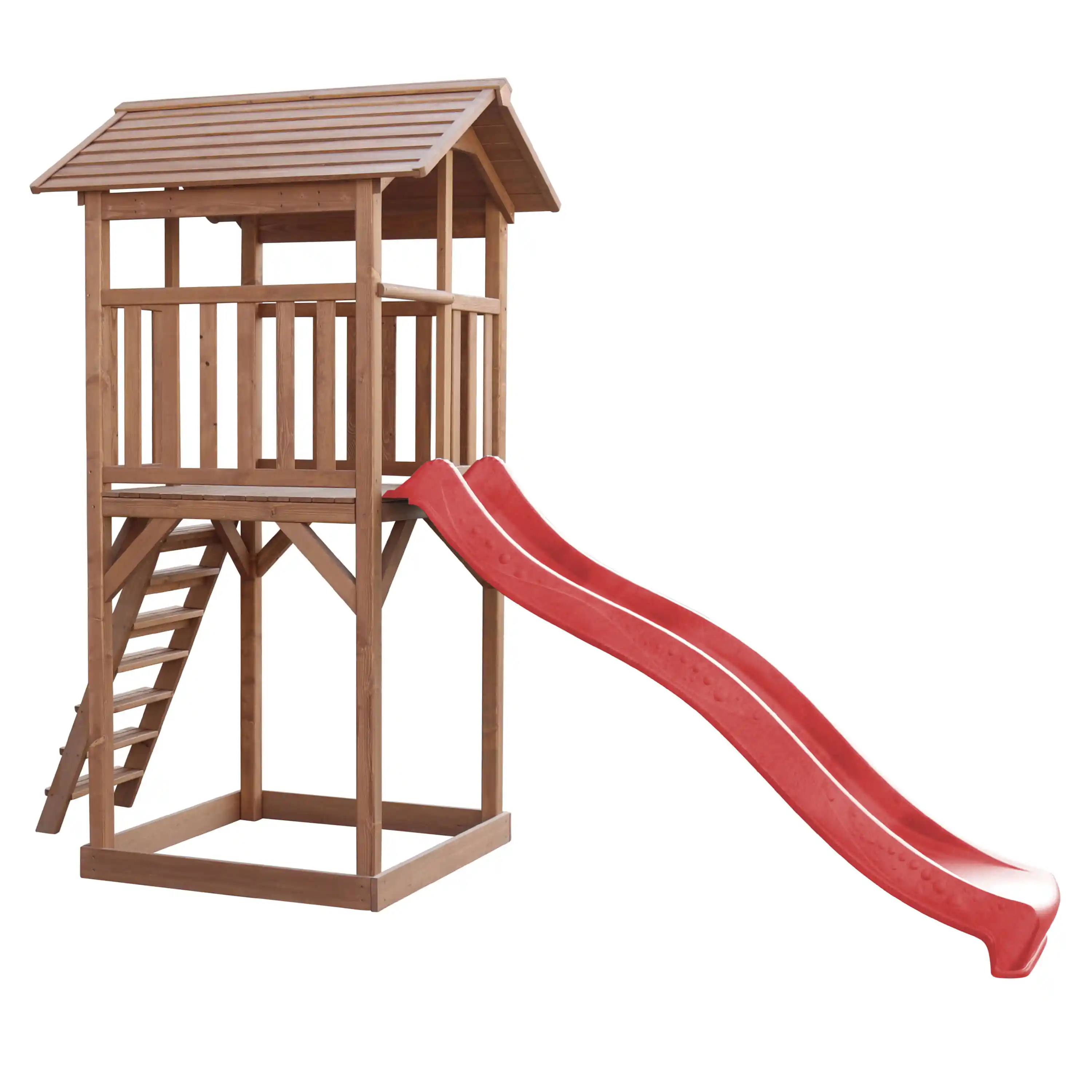 AXI Beach Tower Aire de Jeux Marron - Toboggan Rouge