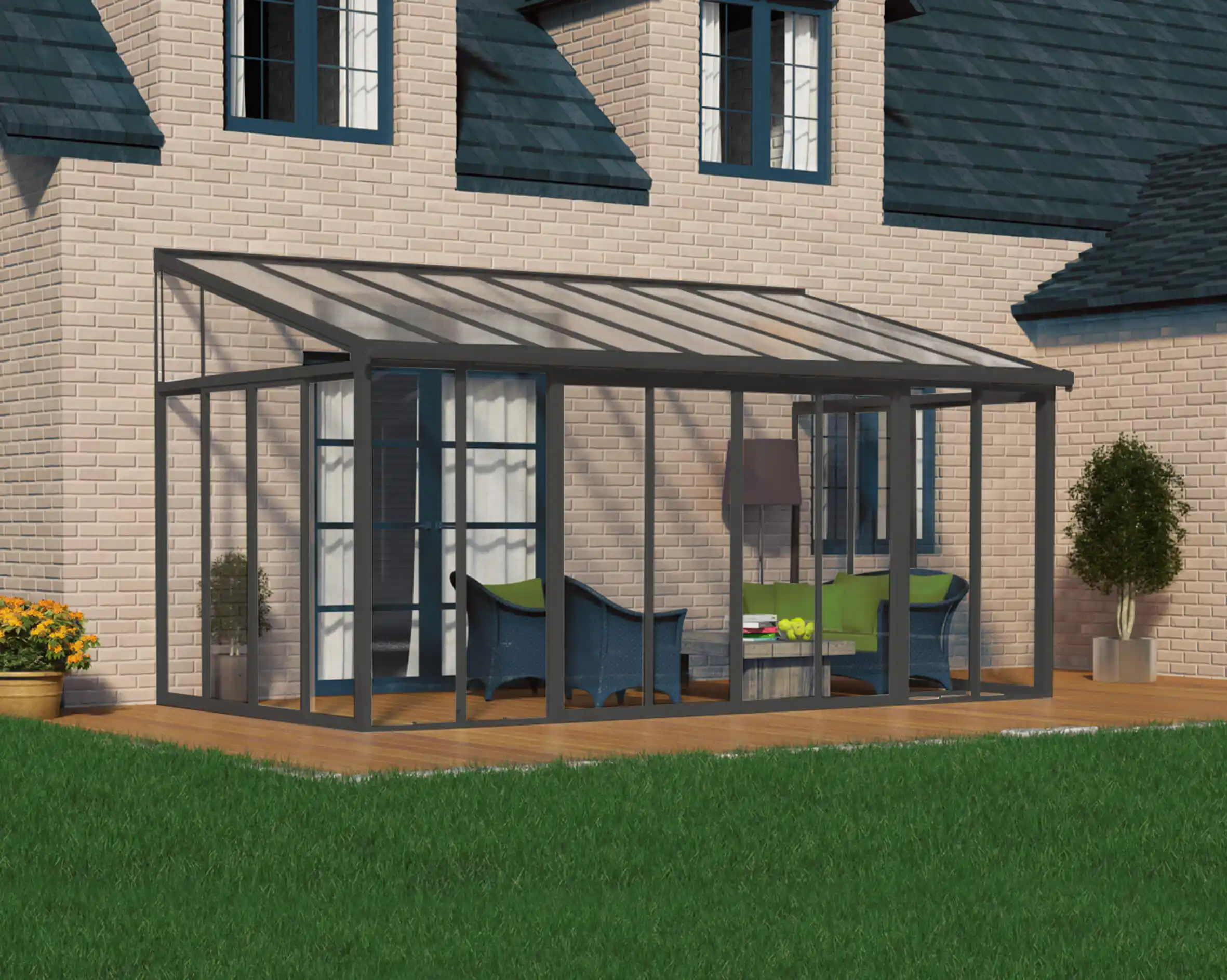 Canopia SanRemo Serre 556X294 cm veranda. en Solarium Donkergrijs Helder-7290108133493 Canopia SanRemo Serre 556X294 cm veranda. en Solarium Donkergrijs Helder