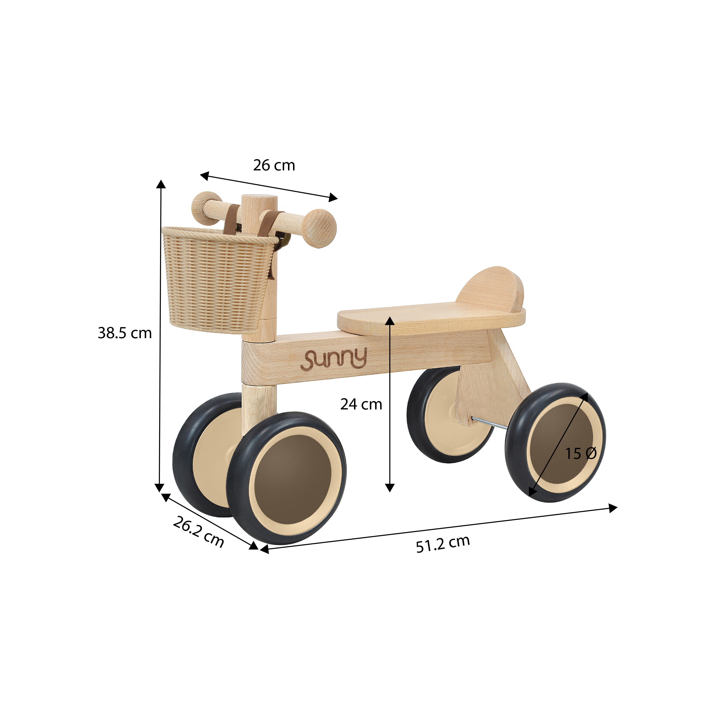 Sunny Mini Walker Draisienne en Bois avec panier de rangement