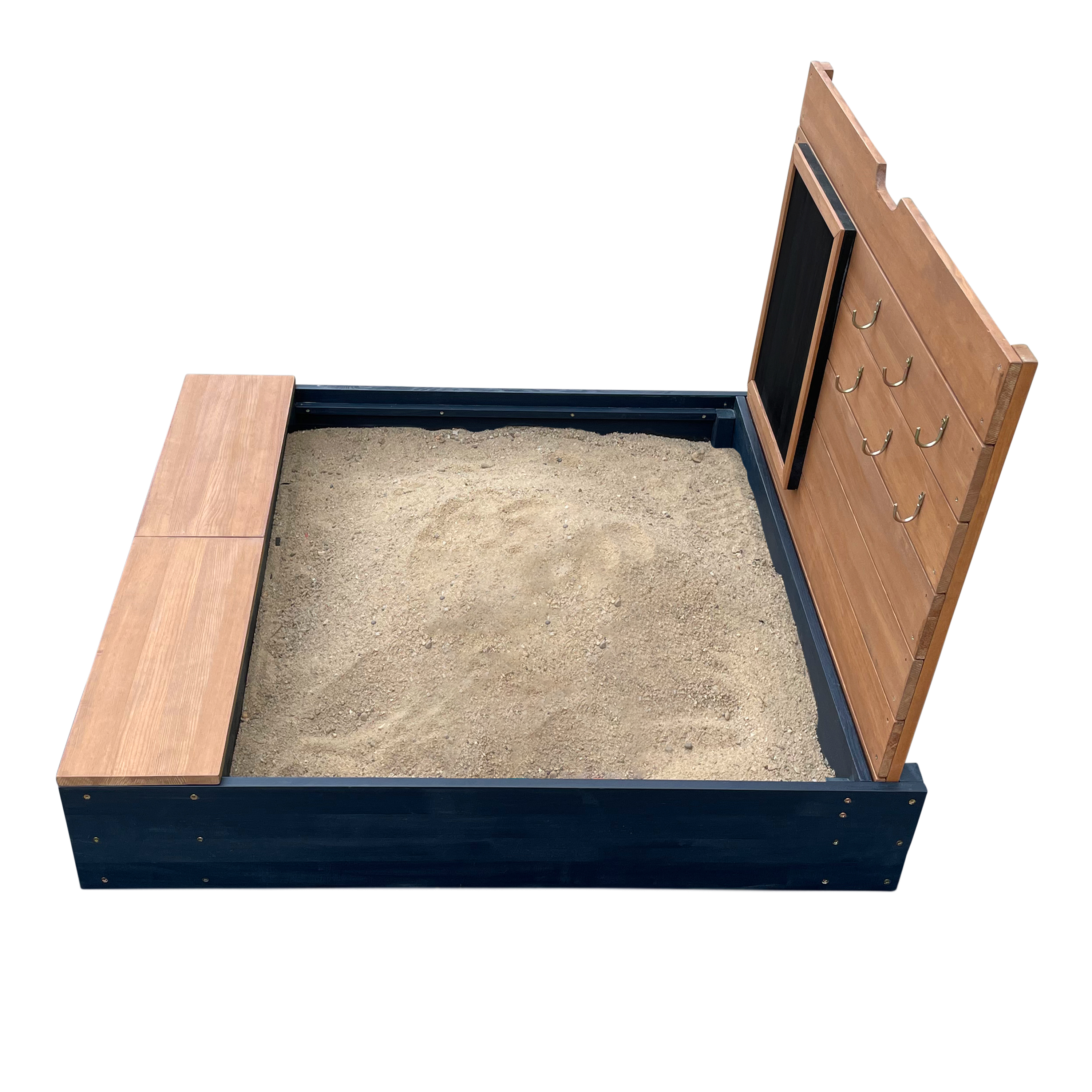 AXI Mandy Sandbox with Storage and Lid - 100 x 90 cm - Anthracite/Brown
