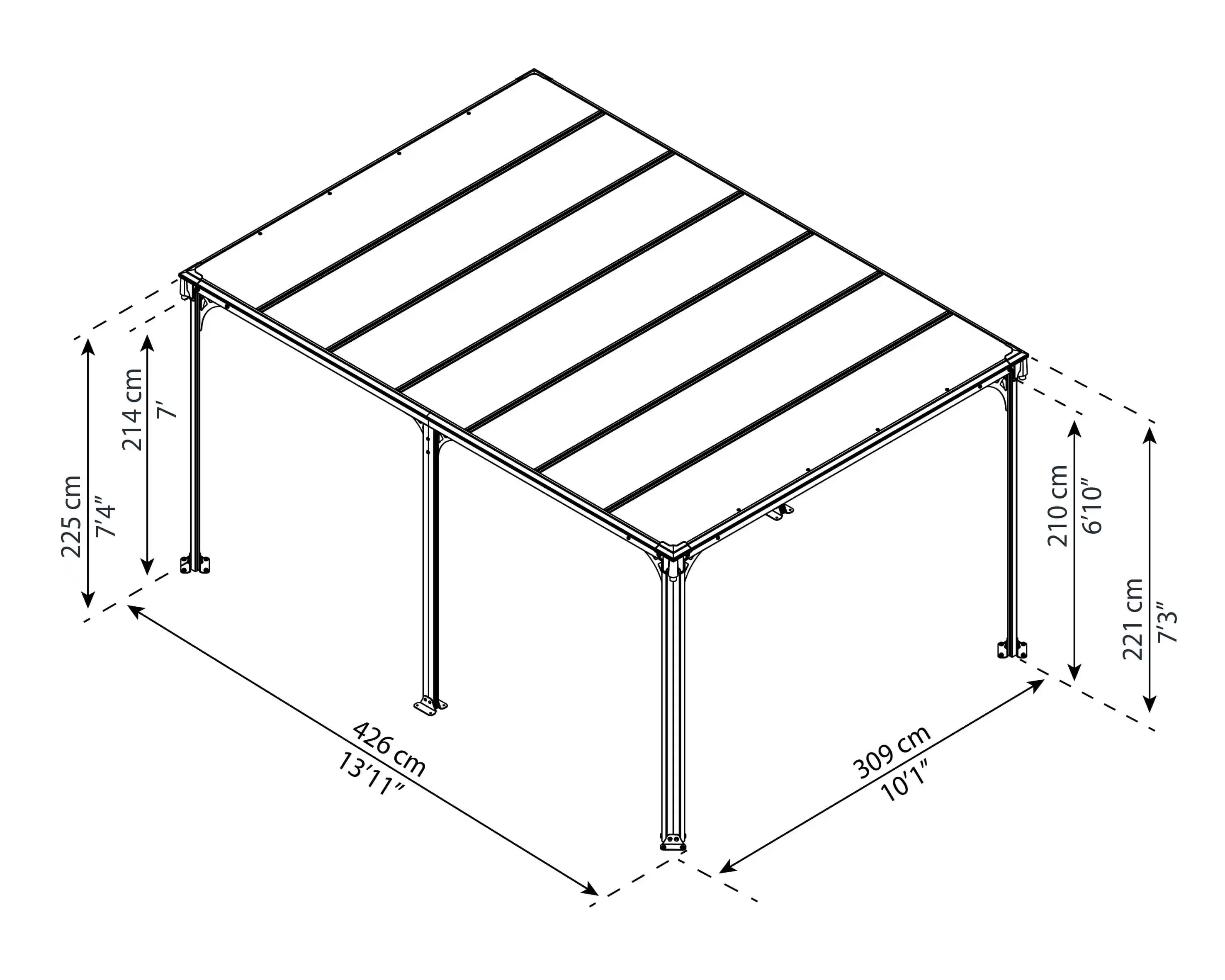 Canopia Milano 426X309 cm Pergola Grise foncé/Bronze Canopia Milano 426X309 cm Pergola Grise foncé/Bronze