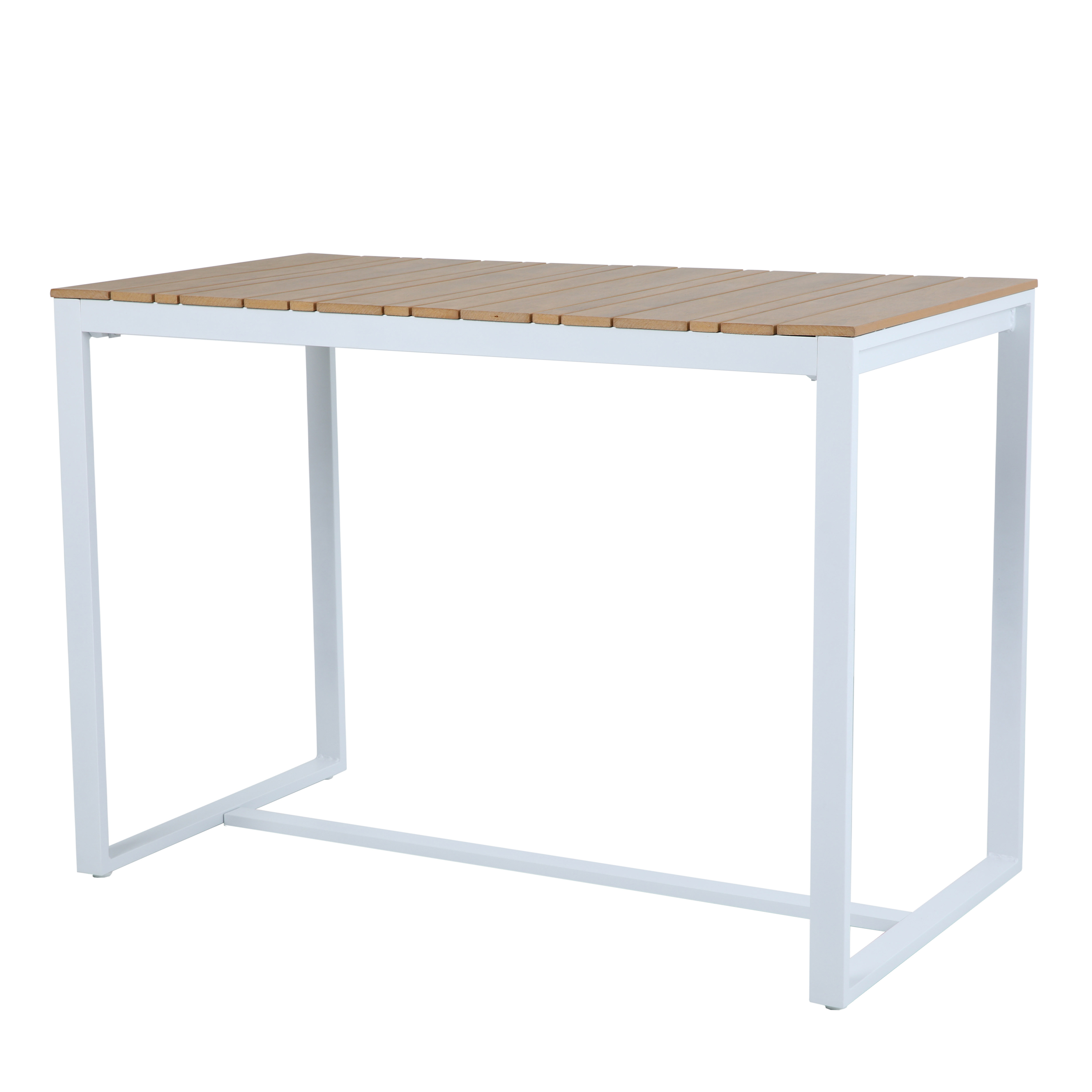 AXI Ravi Table Haute avec 4 tabourets de bar Blanc avec Polywood aspect teck