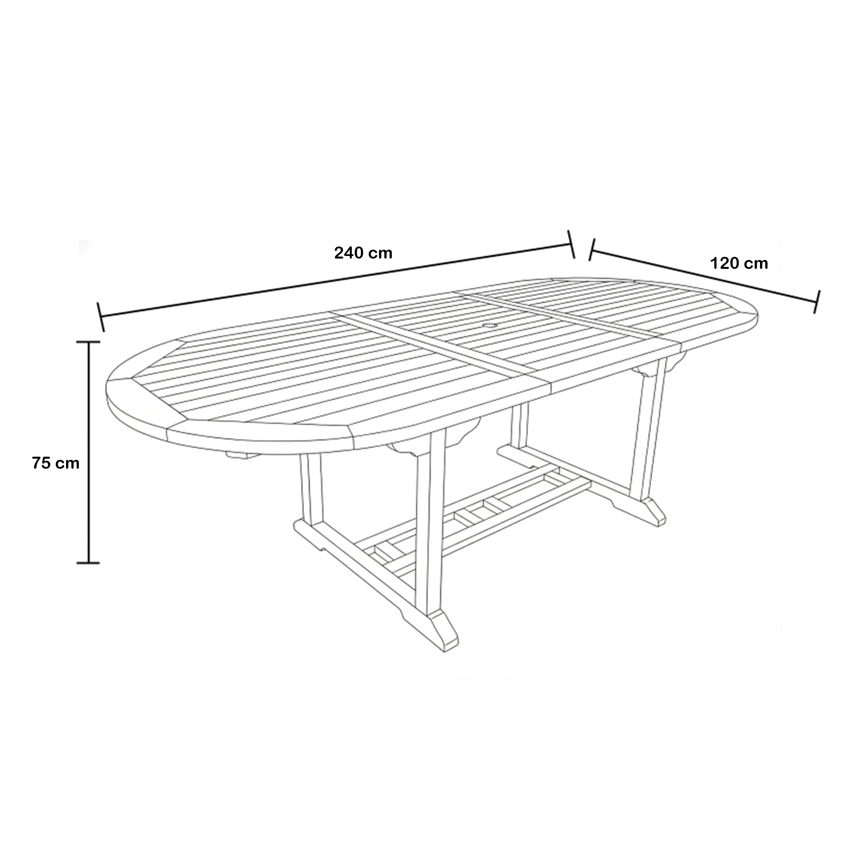 AXI Marzi/Nuria 180-240 cm Garden Set 7-piece Teak - Extendable