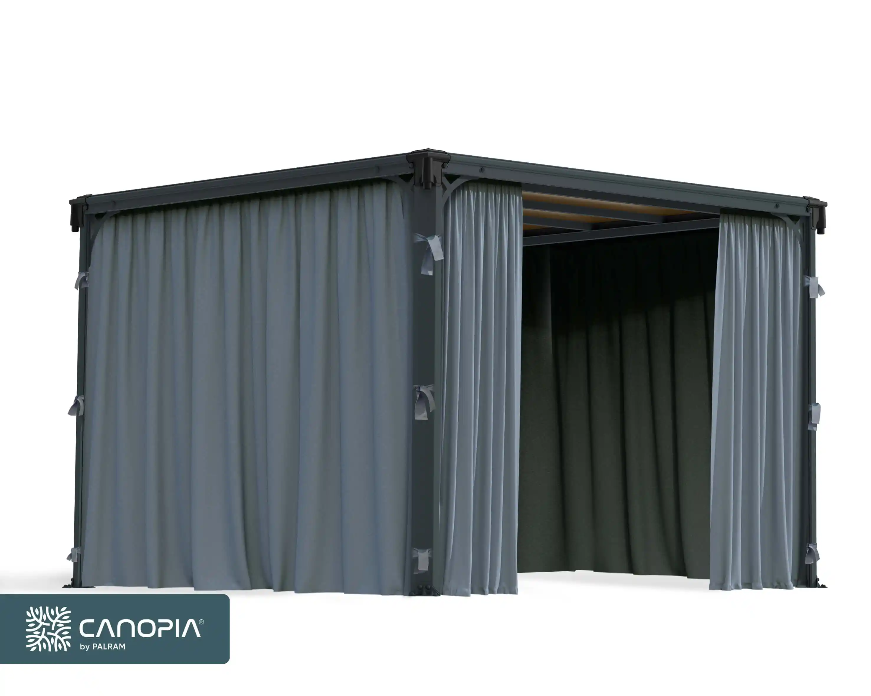Canopia Gordijnset voor tuinpaviljoen 3X3.6 Donkergrijs-7290108130744 Canopia Gordijnset voor tuinpaviljoen 3X3.6 Donkergrijs
