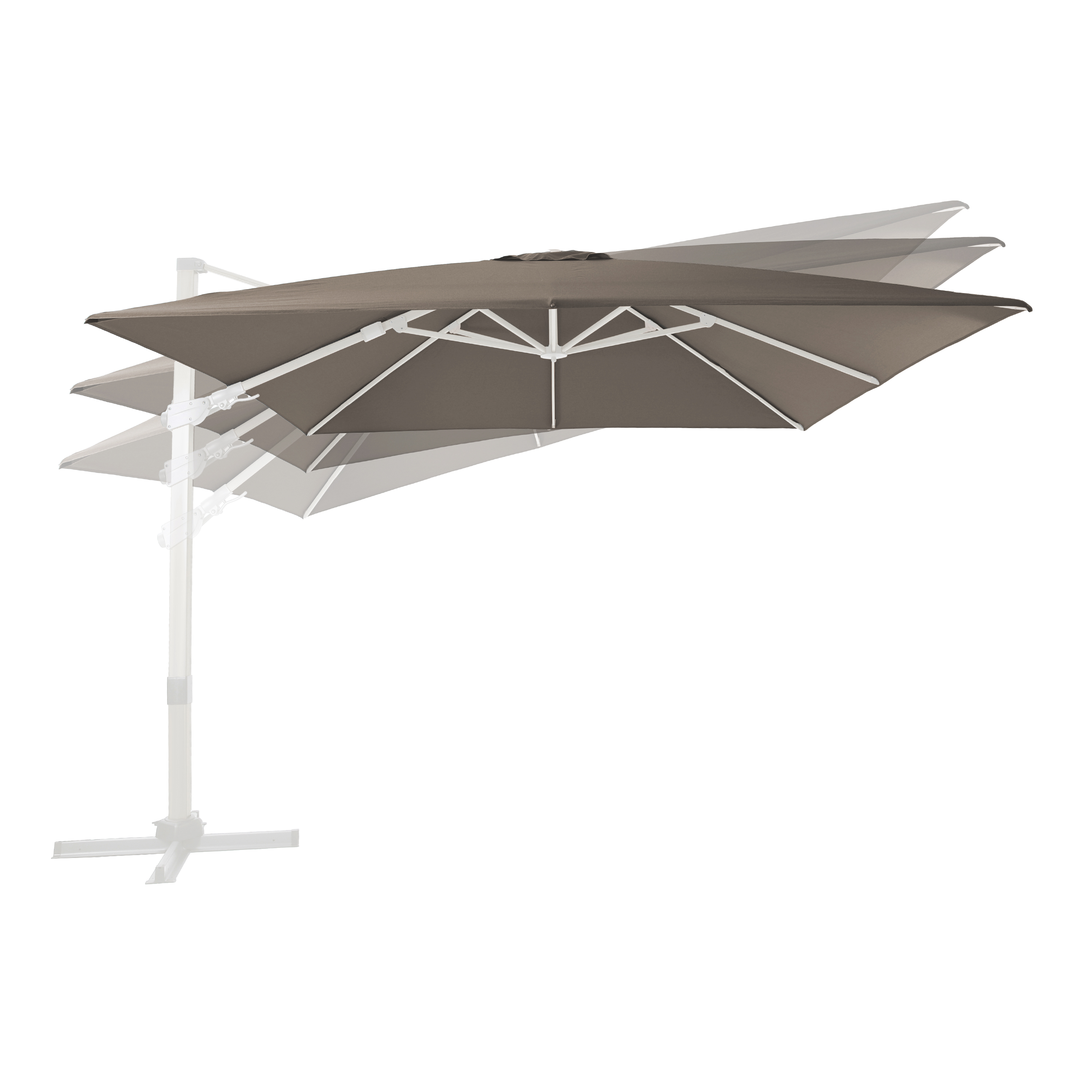 AXI Apollo Premium Parasol déporté 300x300cm blanc/taupe