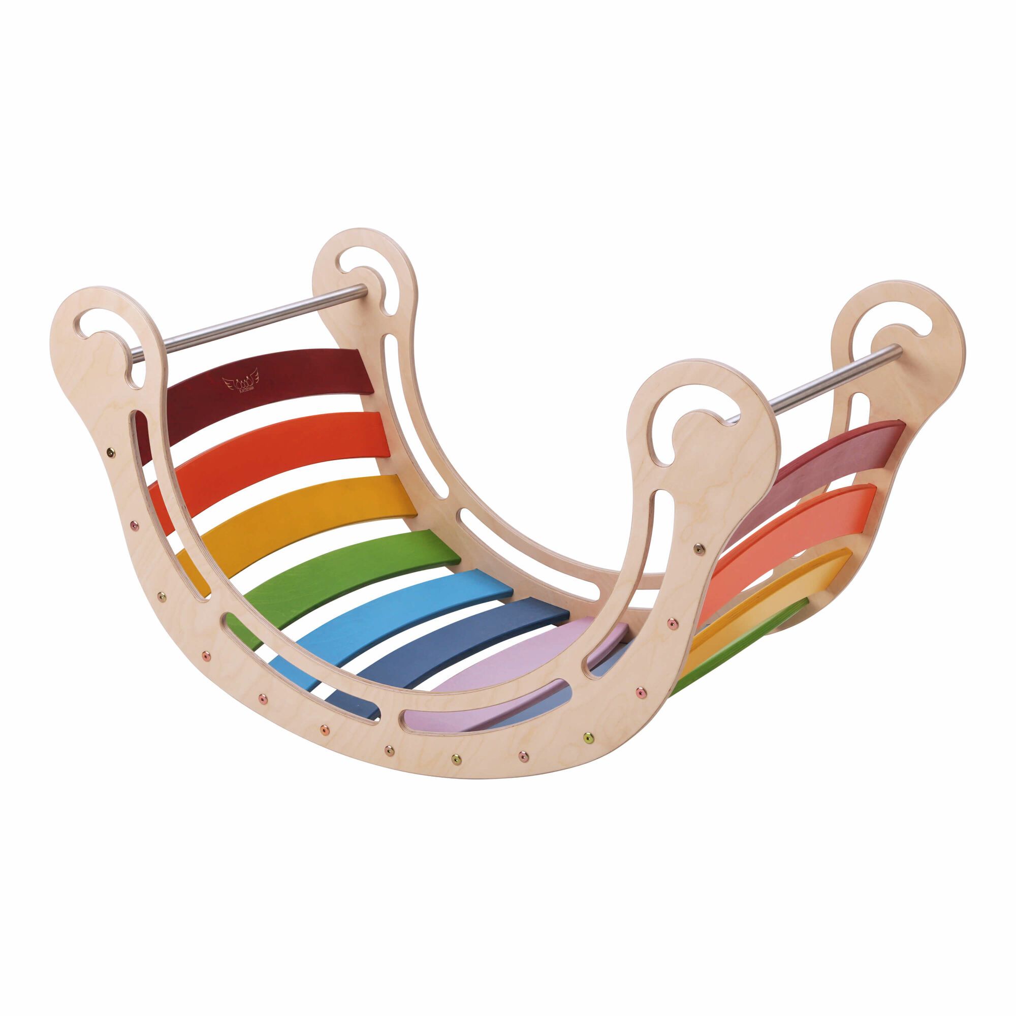 KateHaa Houten XXL Waldorf Rocker Regenboog